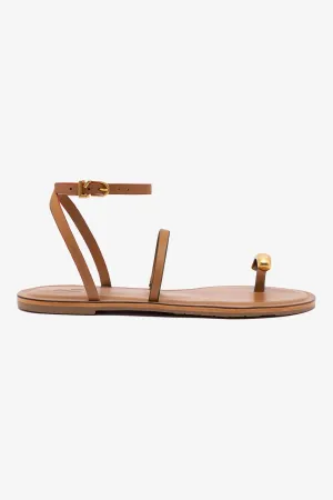 Biarritz Flat Sandal In Light Caramel Leather Workhorse Footwear