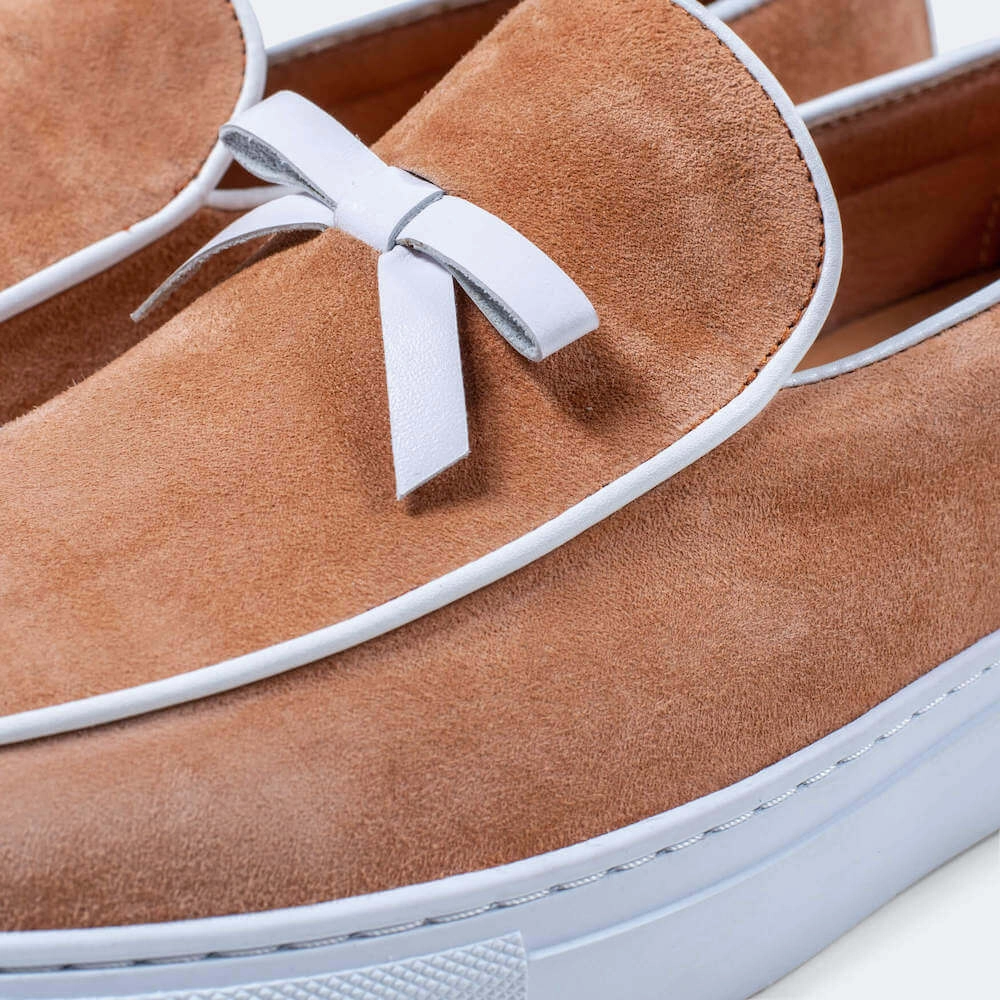 Stylish Accents Odell Tan Suede Belgian Loafer Sneakers