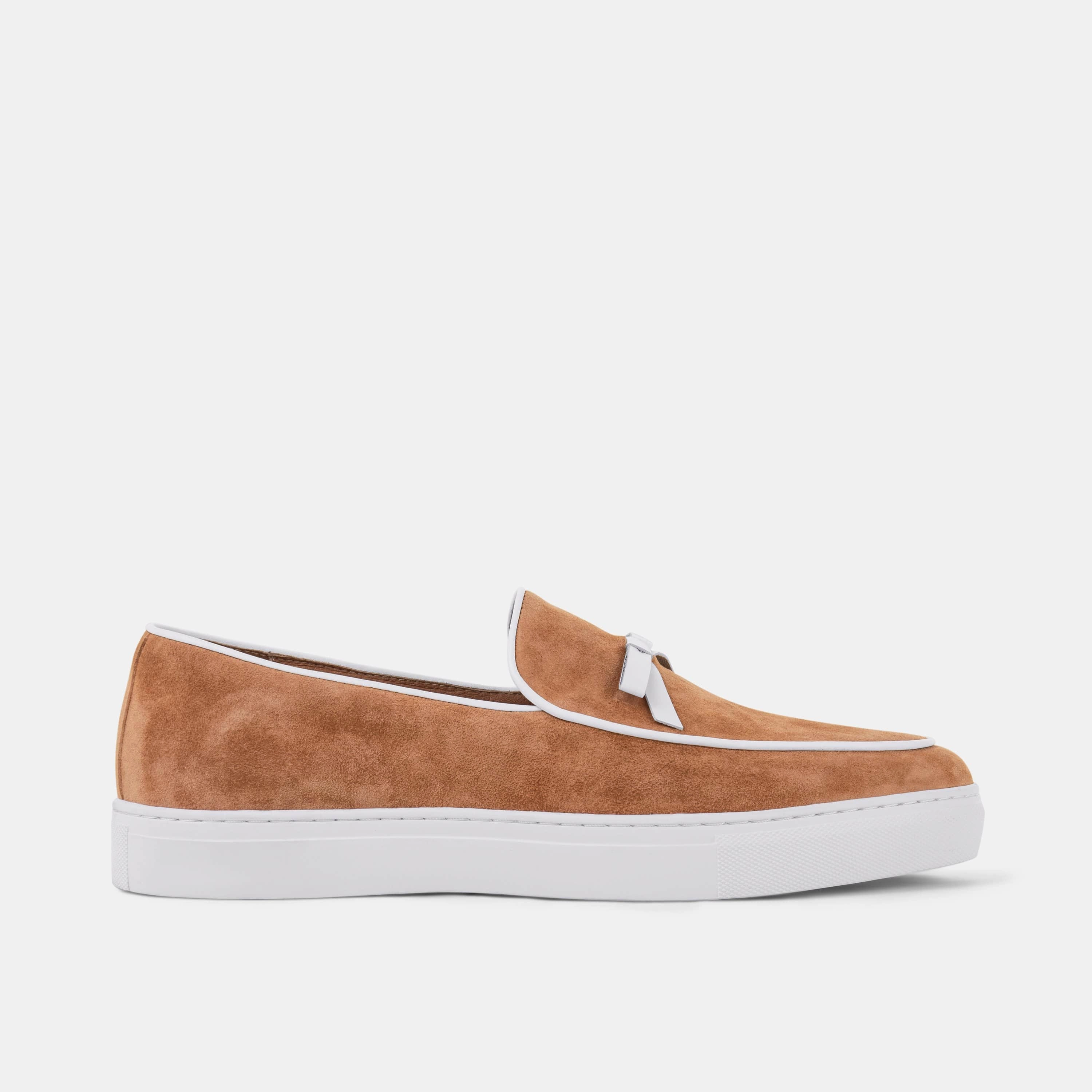 Odell Tan Suede Belgian Loafer Sneakers Slip-On Convenience