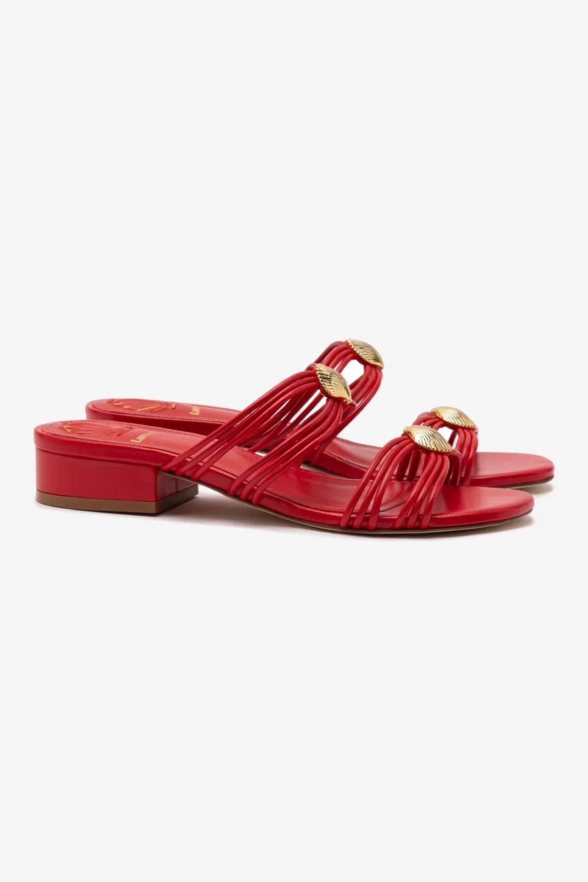 Stylish Fit Shelly Flat Mule In Scarlet Leather