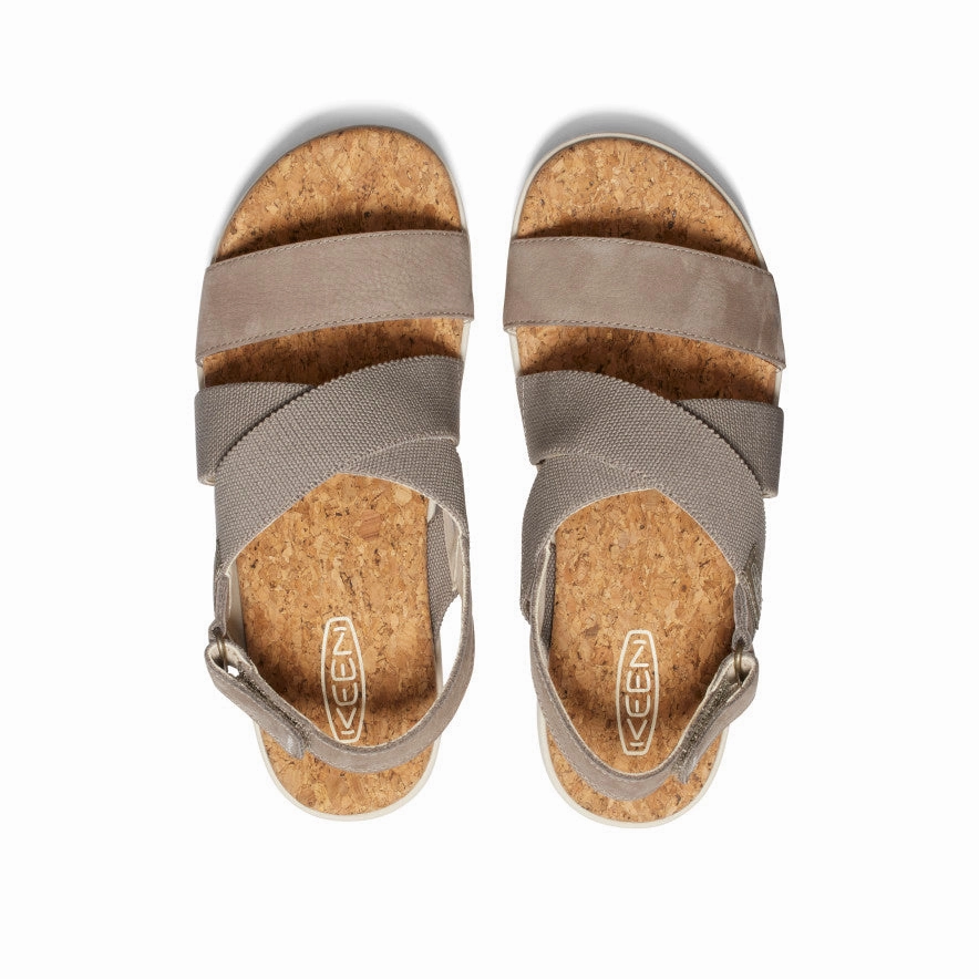 Stylish Support Women's Elle Criss Cross Sandal  |  Brindle/Birch