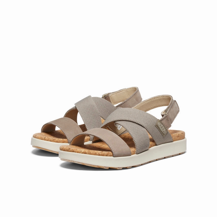 Stylish Support Women's Elle Criss Cross Sandal  |  Brindle/Birch