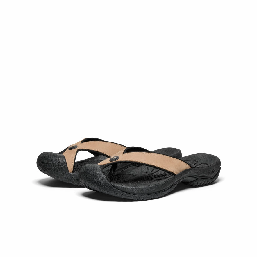 Superior Comfort Men's Waimea Leather Flip-Flop  |  Cornstalk/Black
