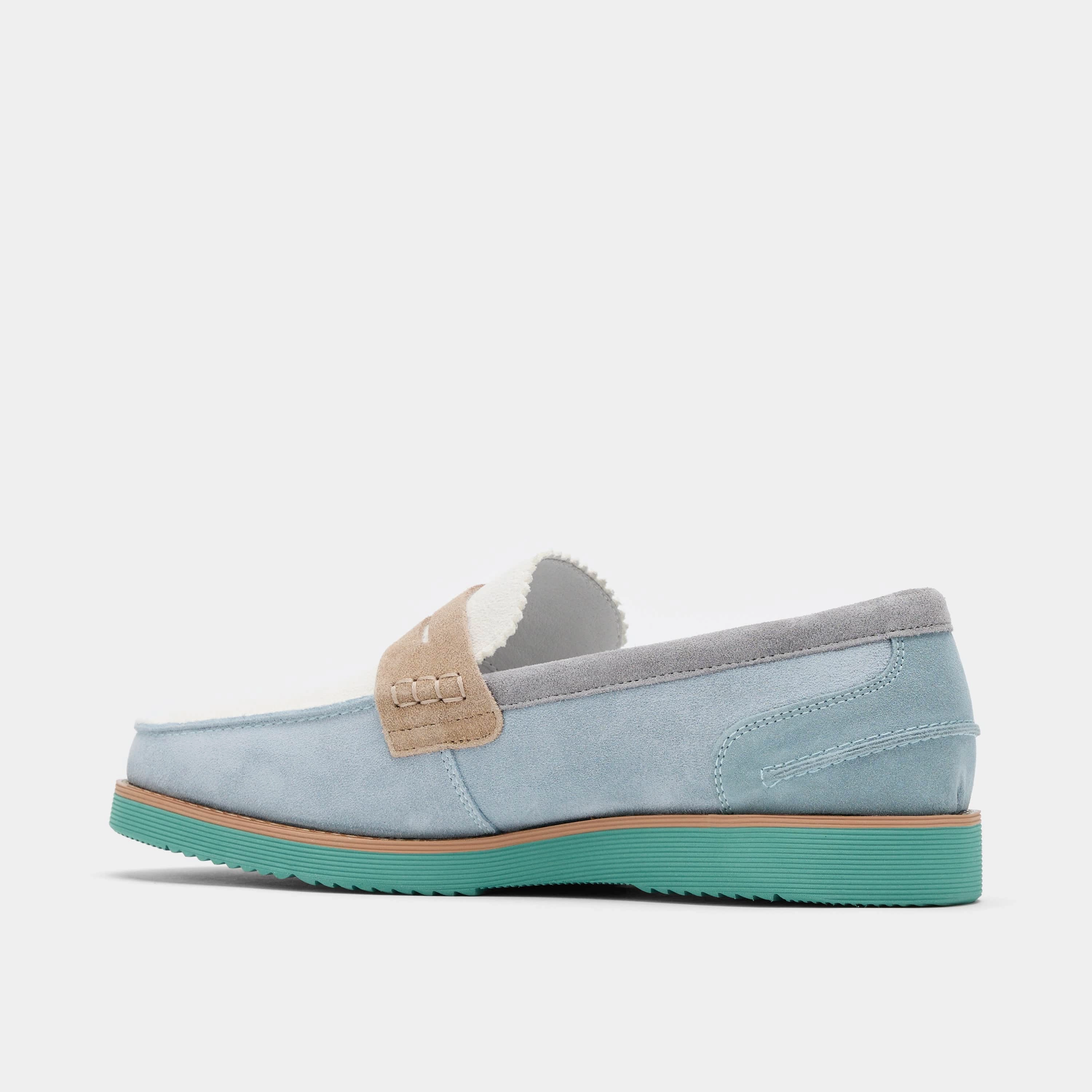 Support Structure Abe Blue Mist Colorblock Suede Penny Loafers