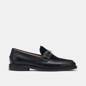 Versatile Design Active Path Boardwalk Black Pebble Leather Horse-Bit Loafers