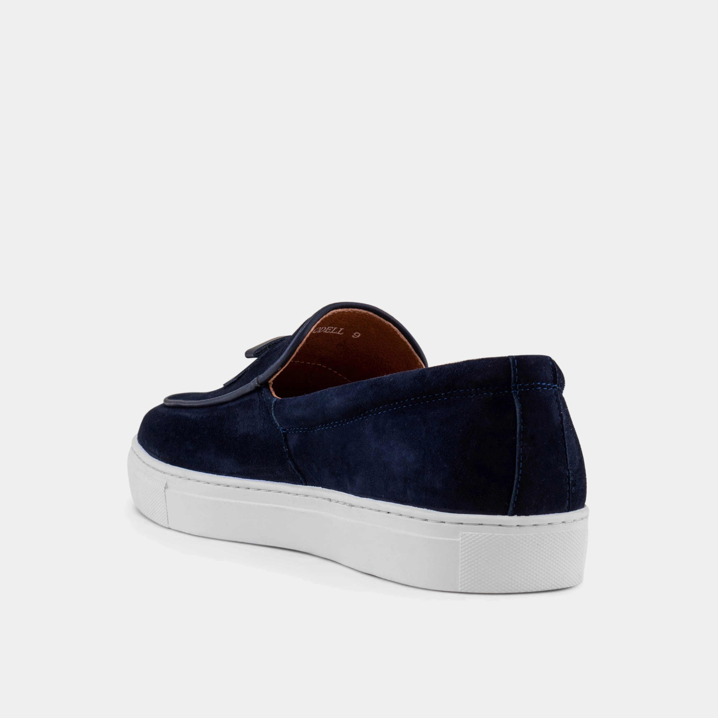 Supportive Footbed Odell Navy Suede Belgian Loafer Sneakers