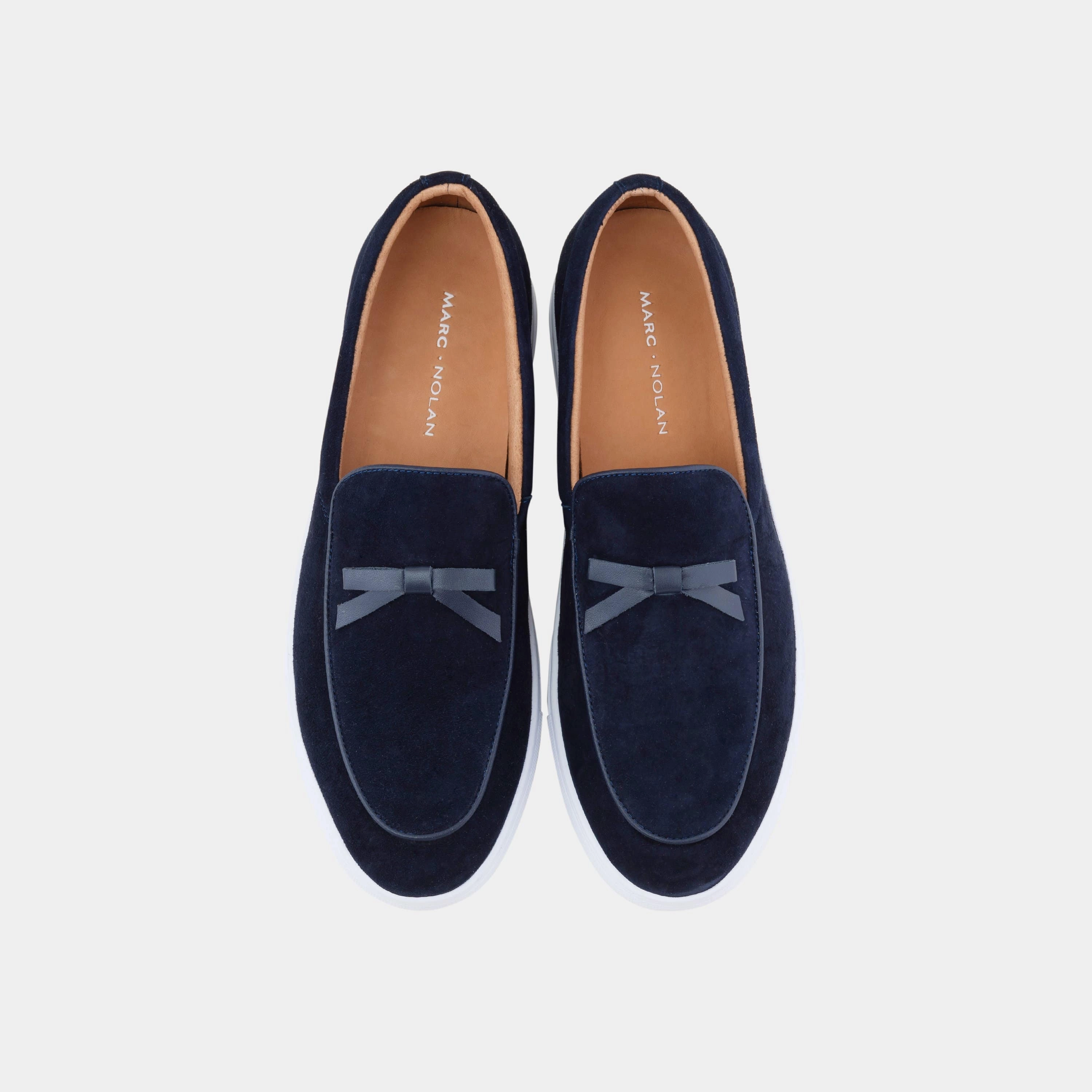 Supportive Footbed Odell Navy Suede Belgian Loafer Sneakers