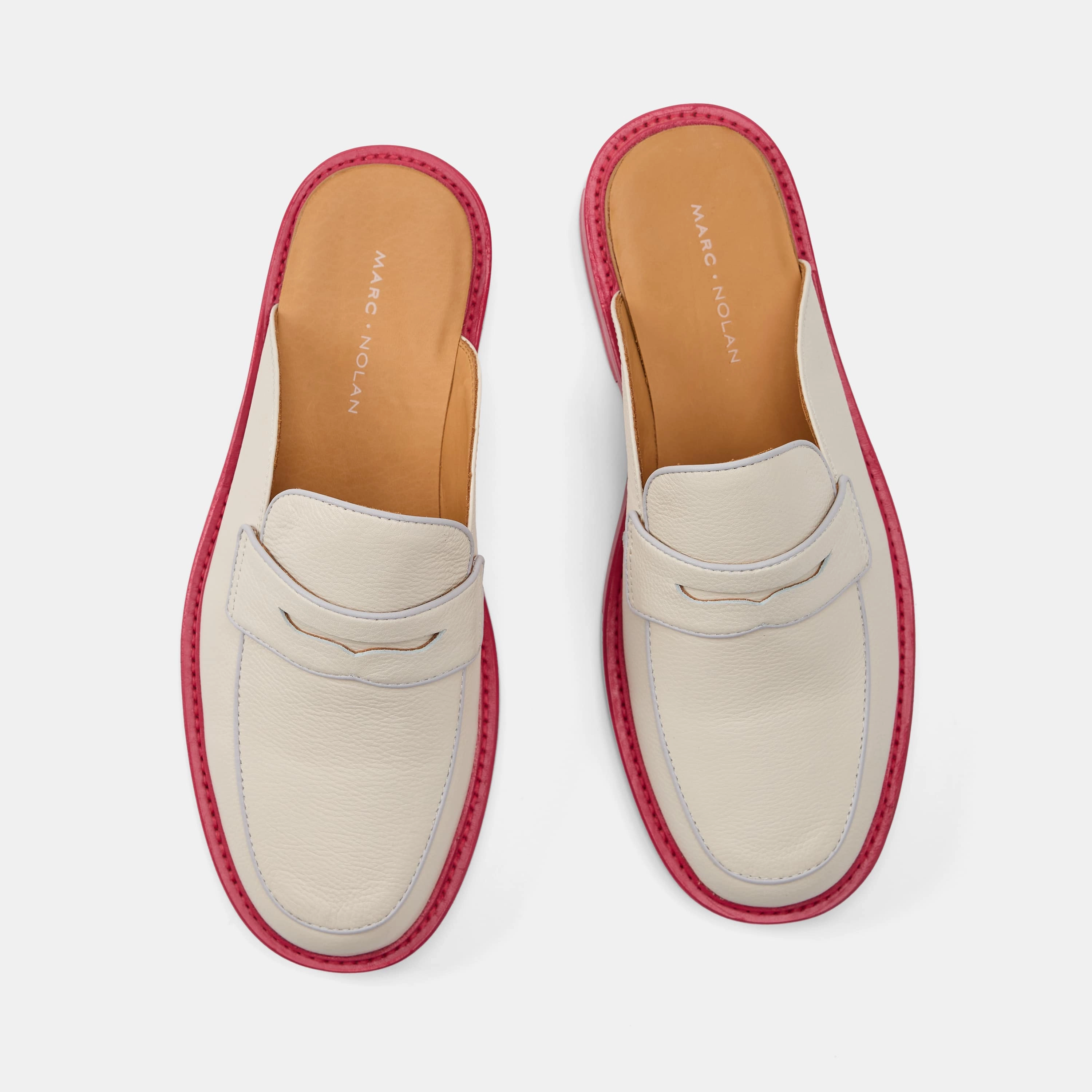 Supportive Journey Del Mar Cream/Pink Loafer Mules