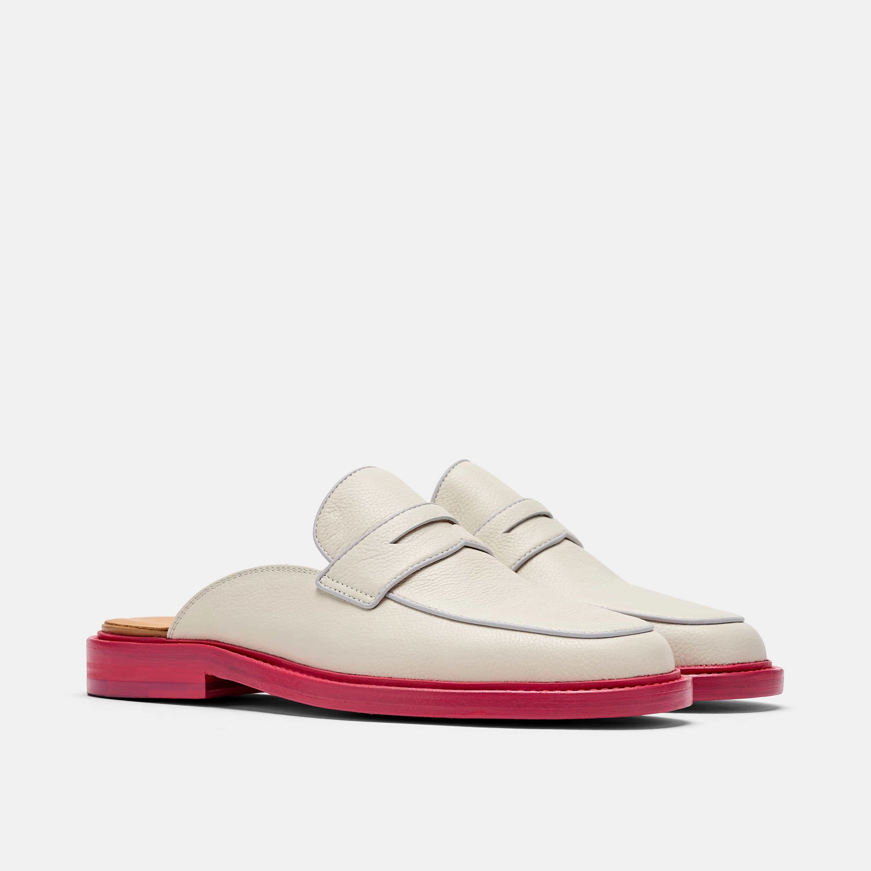 Supportive Journey Del Mar Cream/Pink Loafer Mules
