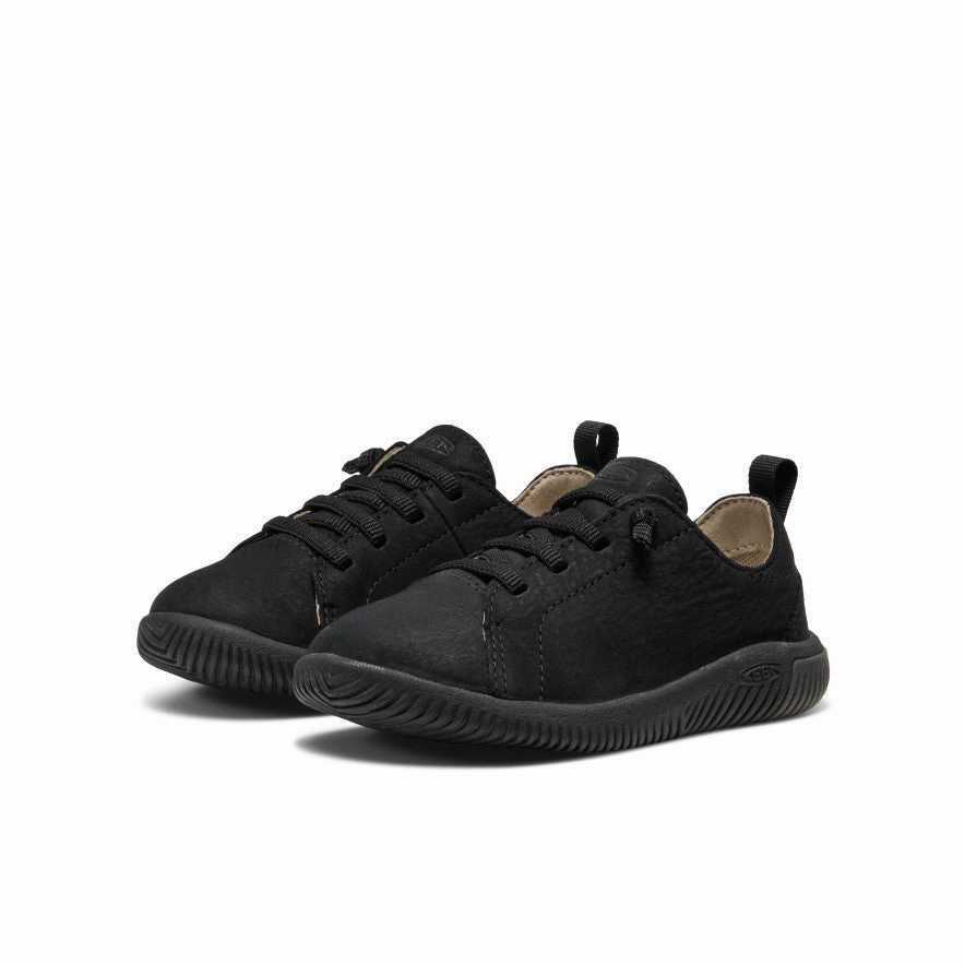 Supportive Step. Little Kids' KNX Leather Sneaker  |  Triple Black