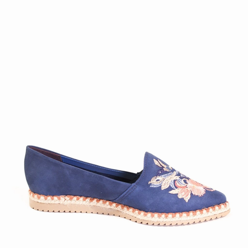 Sutton Suede Embroidered Espadrille Easy Movement