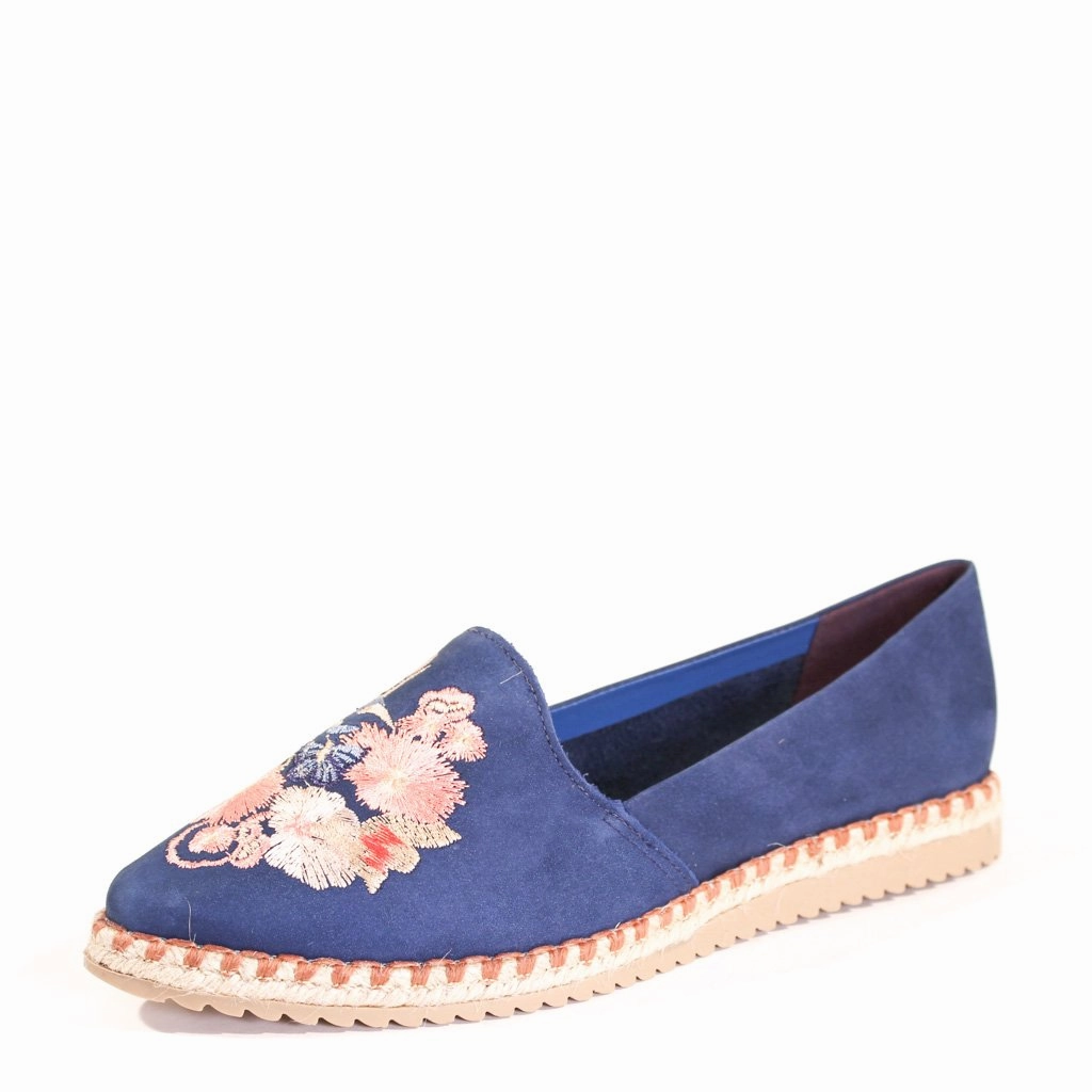 Sutton Suede Embroidered Espadrille Easy Movement