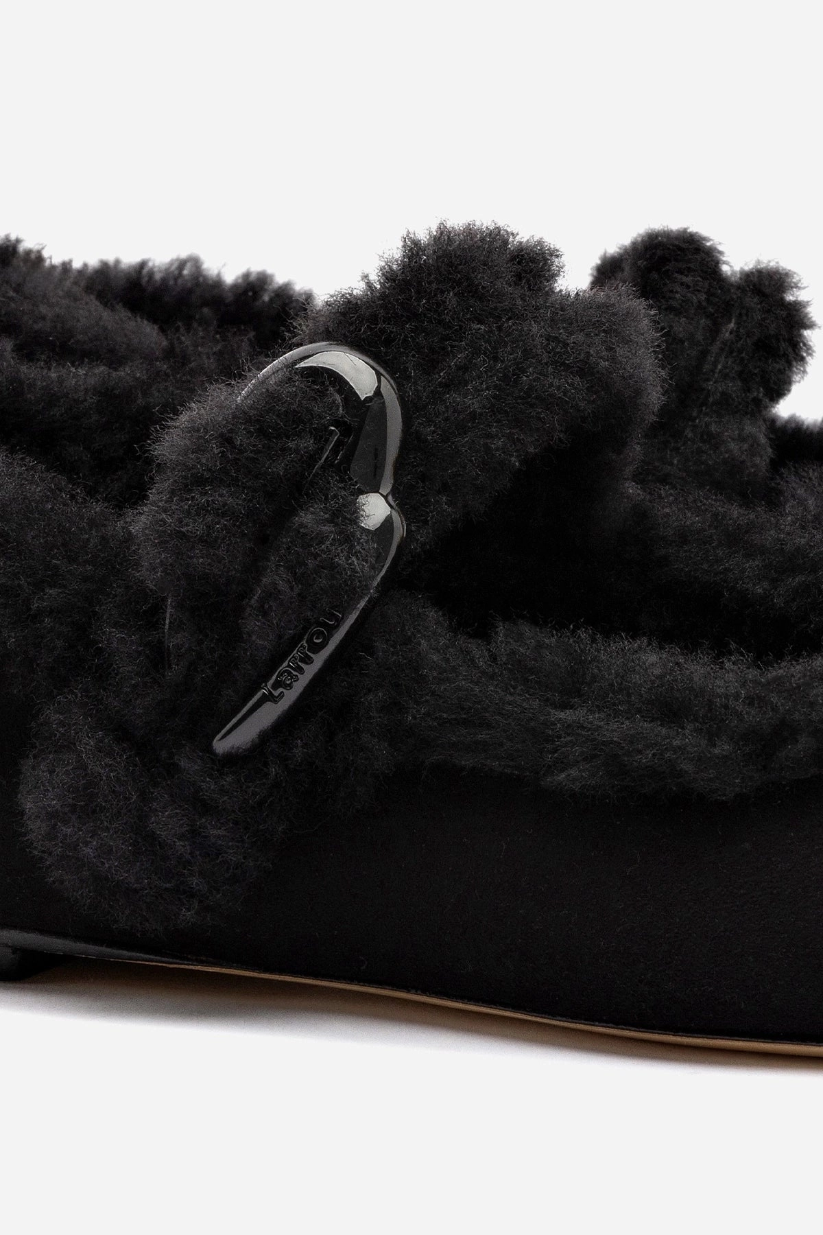 Timeless Appeal Verona Ballet Flat In Black Suede And Black Shearling