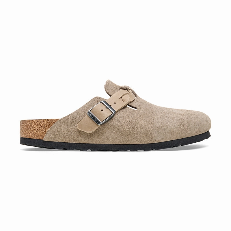 Travel Motion Women's Boston Braid Narrow Taupe Suede