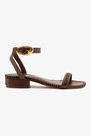 Verona Flat Sandal In Burnt Umber Leather Travel Essential Shoes Cushioned Walking Shoes