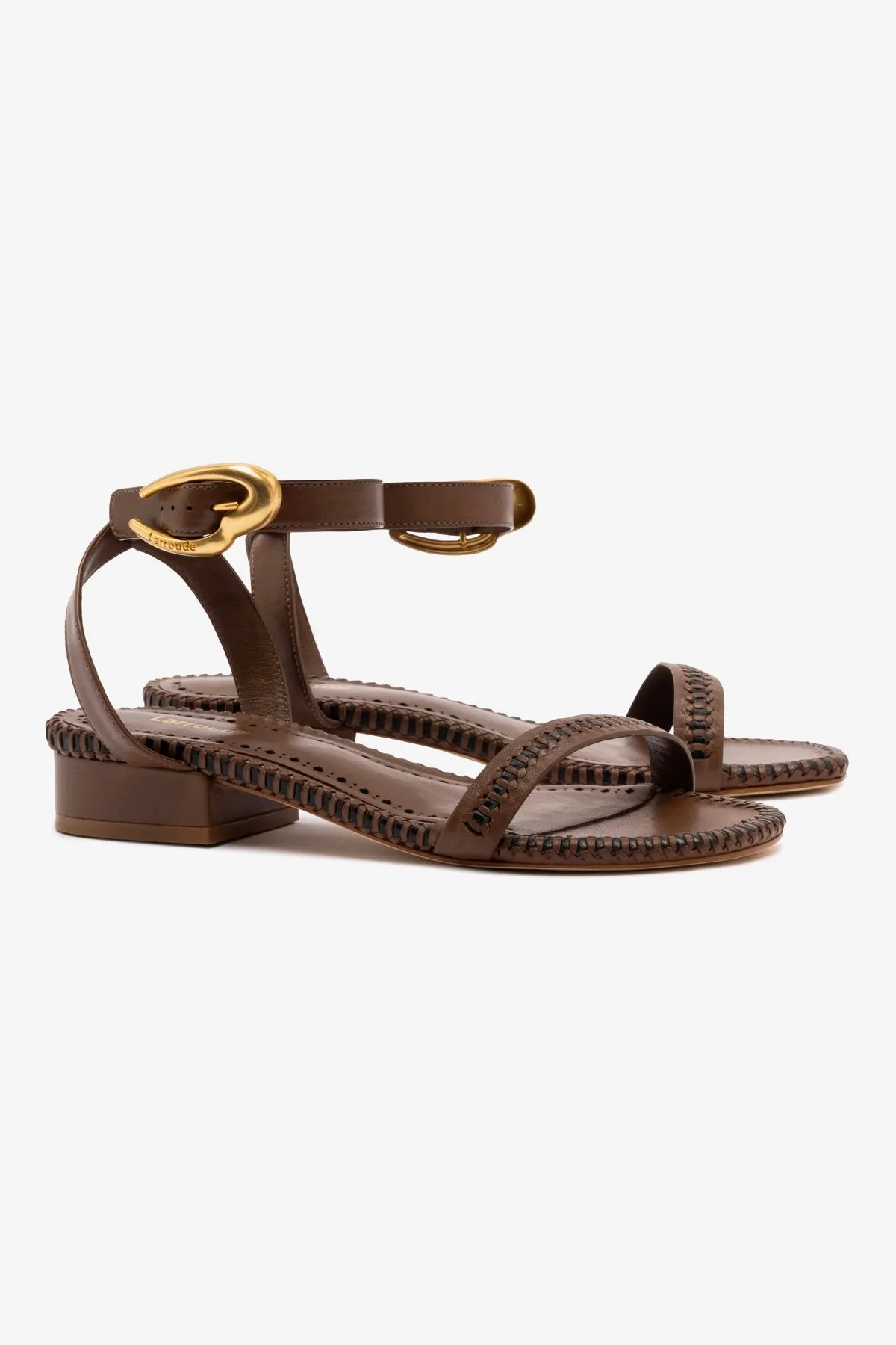 Trend Walk Verona Flat Sandal In Burnt Umber Leather