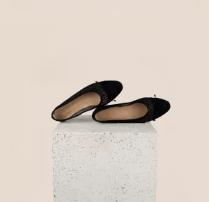 Happy Walk Footwear City Ready Shoes Como - Perforated Black Suede (cap toe)