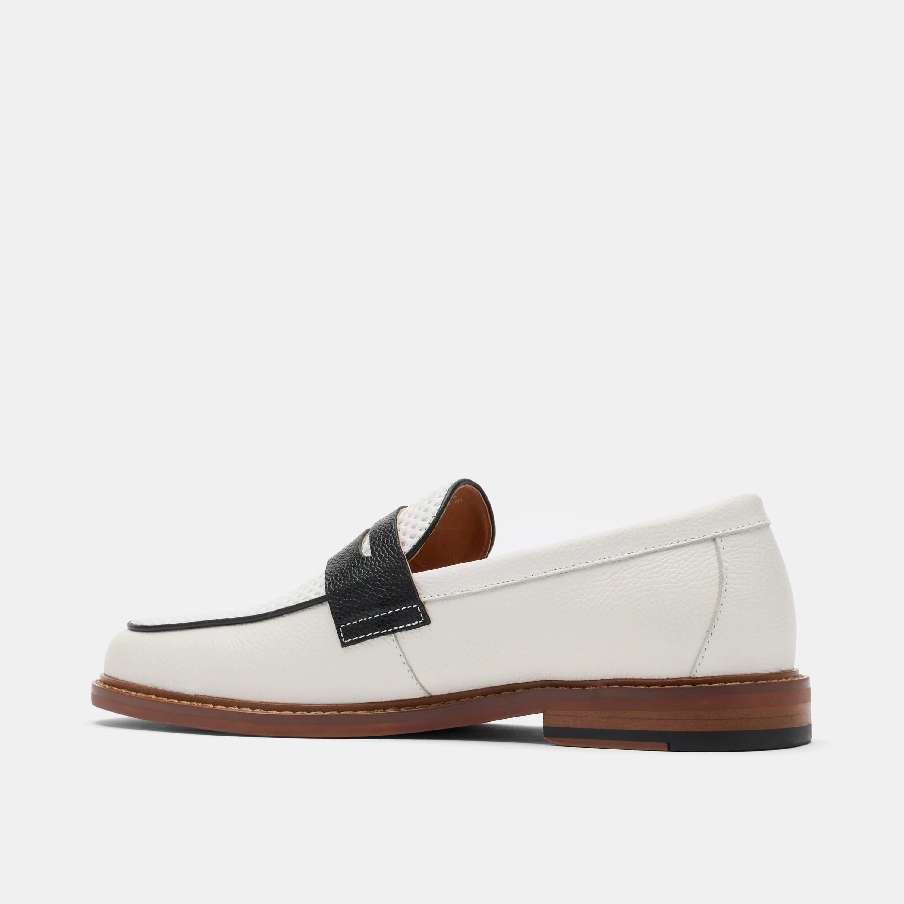 Trendy Design Calum White Leather Penny Loafers