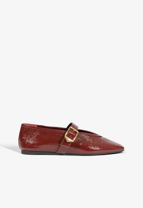 Fashionable Functional Shoes Arch Support Shoes Courtney Buckle Patent Flat