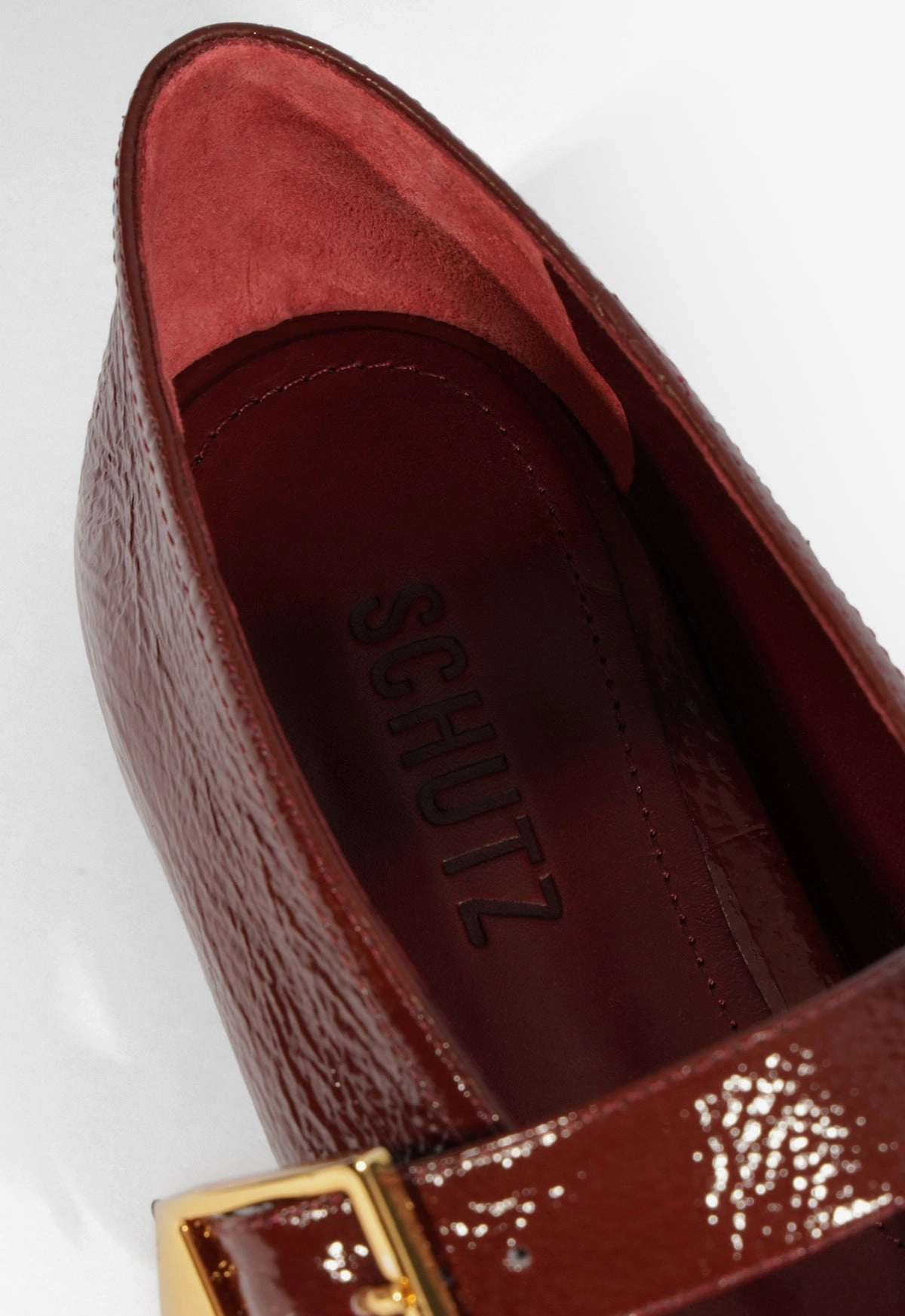 Trendy Finish Courtney Buckle Patent Flat