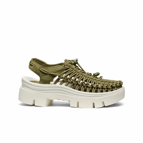 Rubber Outsole All Gender UNEEK PLT Sneaker  |  Martini Olive/Star White
