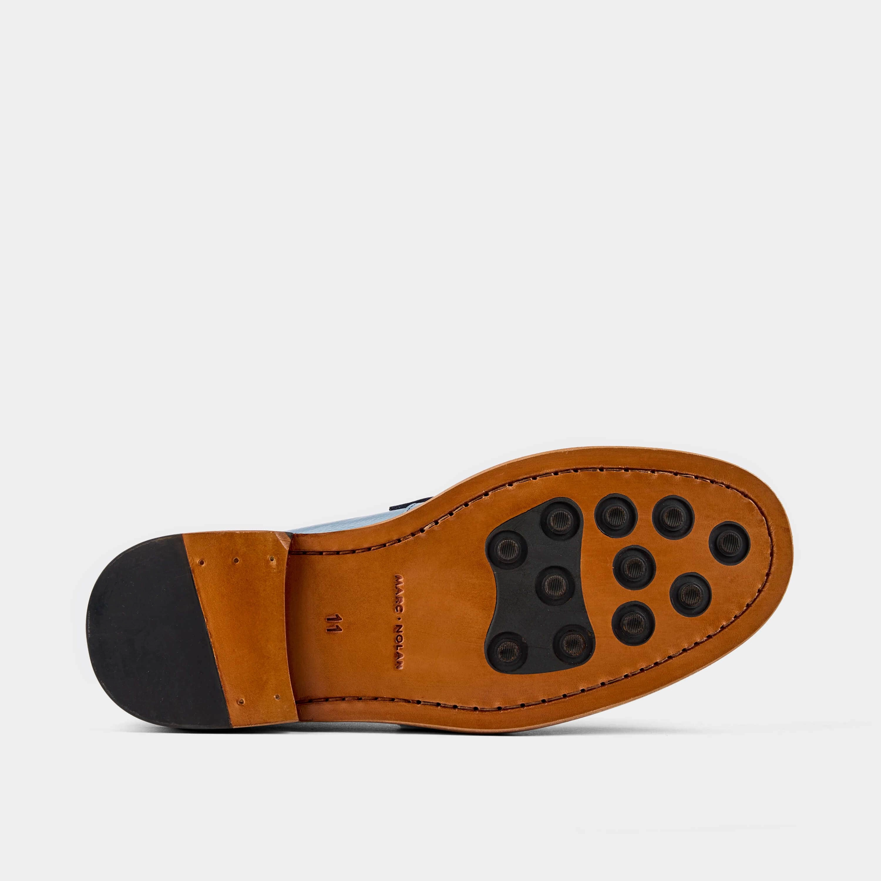Trendy Footwear Boardwalk Blue Leather Horse-Bit Loafers