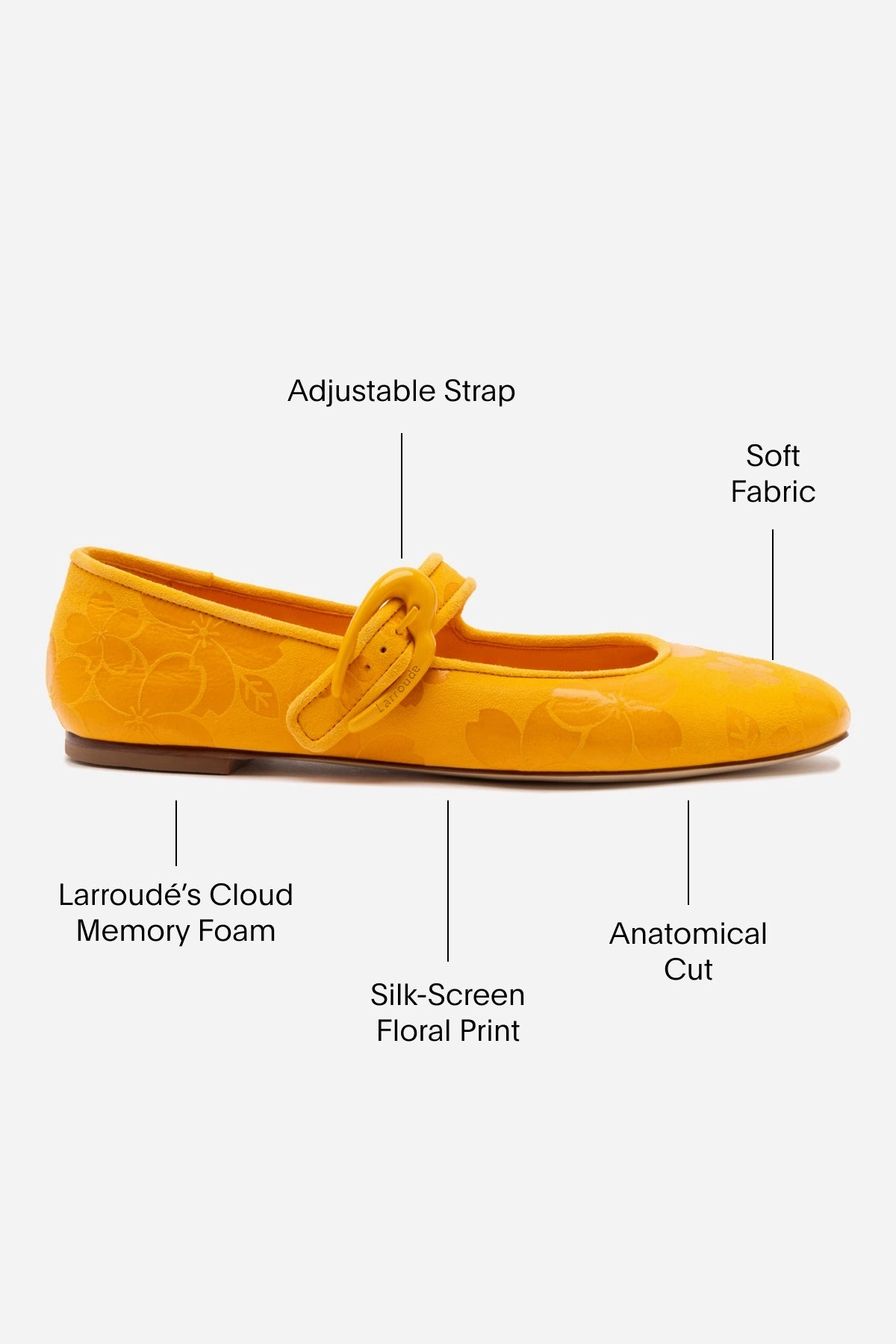 Trendy Sole Verona Ballet Flat In Amber Sakura Printed Suede