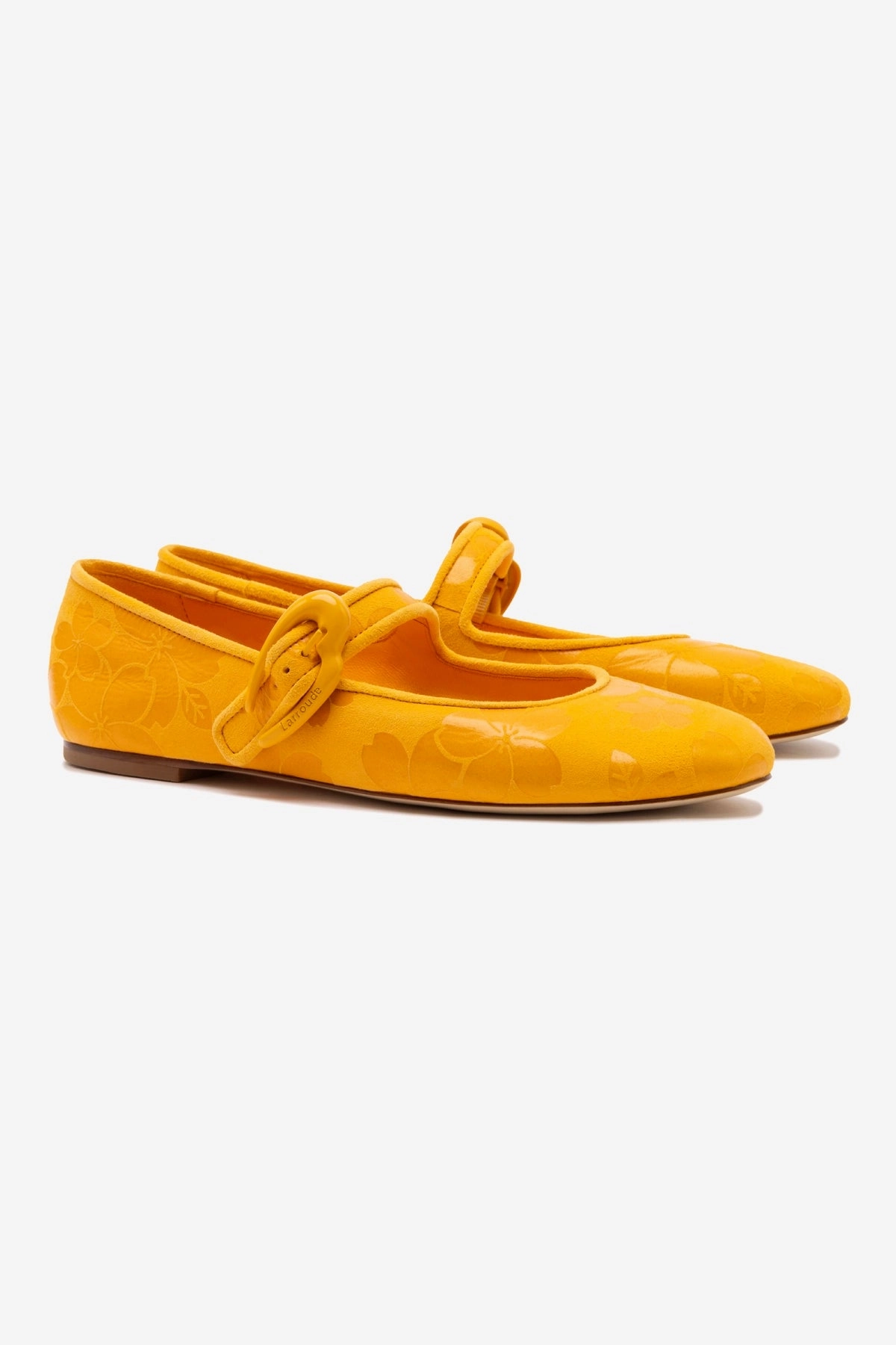 Trendy Sole Verona Ballet Flat In Amber Sakura Printed Suede