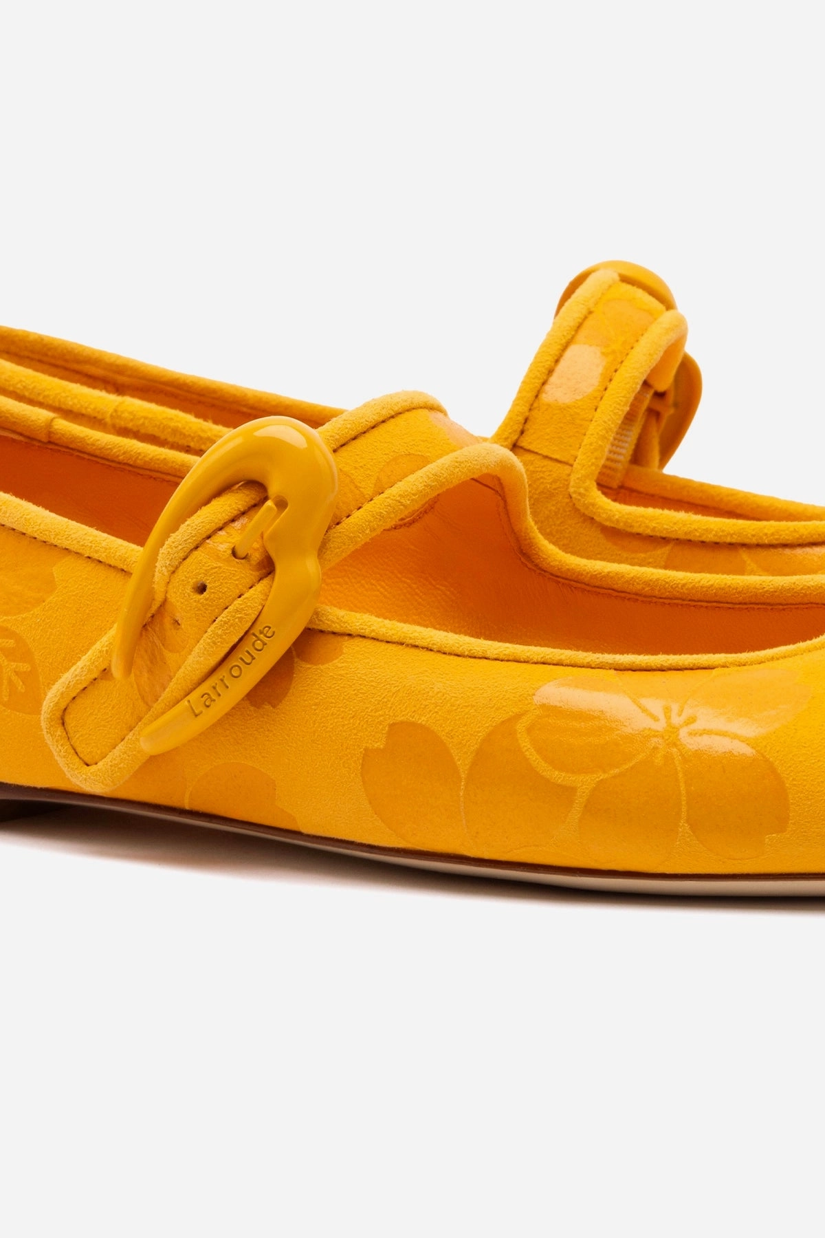 Trendy Sole Verona Ballet Flat In Amber Sakura Printed Suede