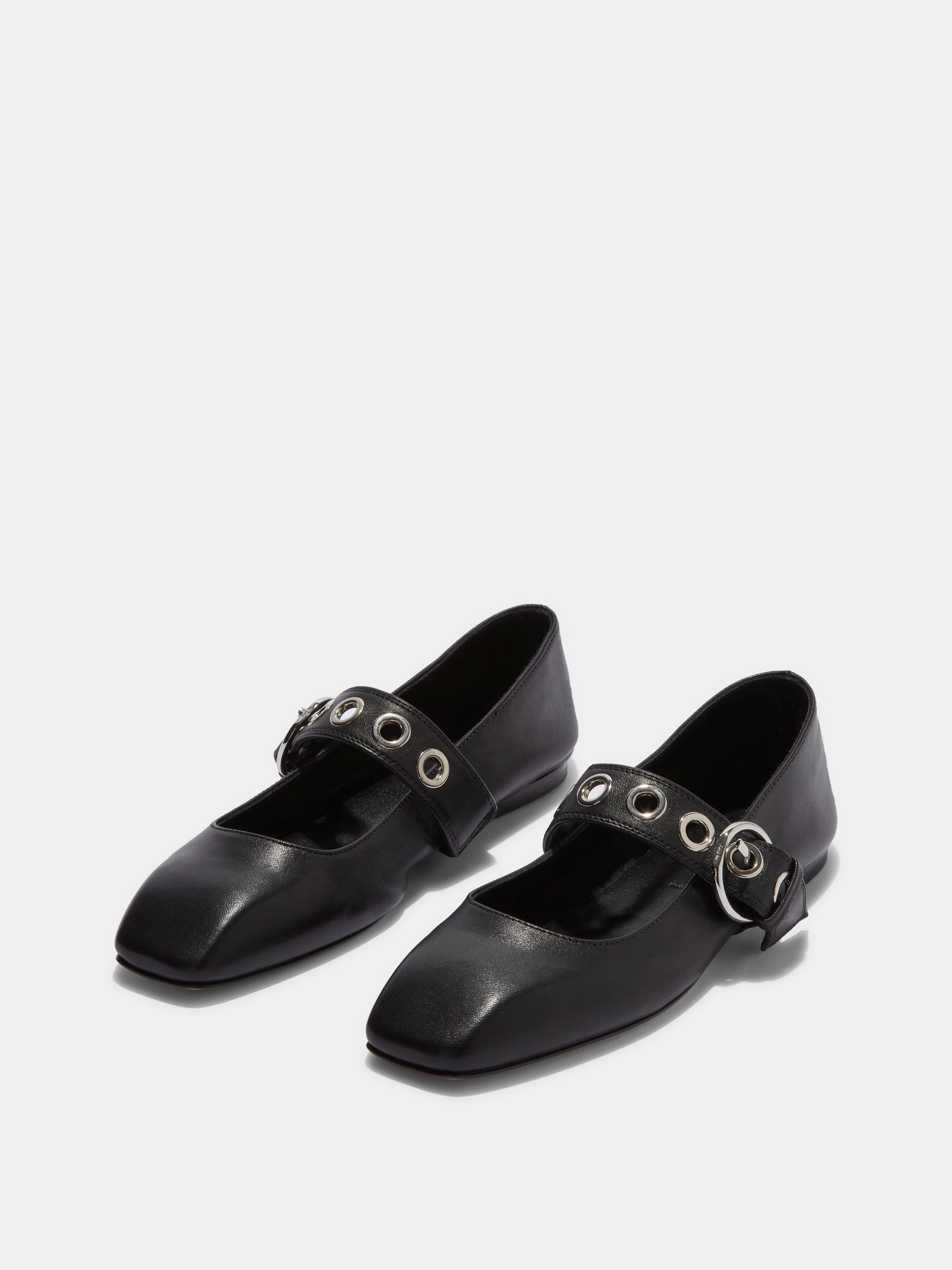 Uma Eyelet Leather Mary-Janes Flats Comfortable Arch Support