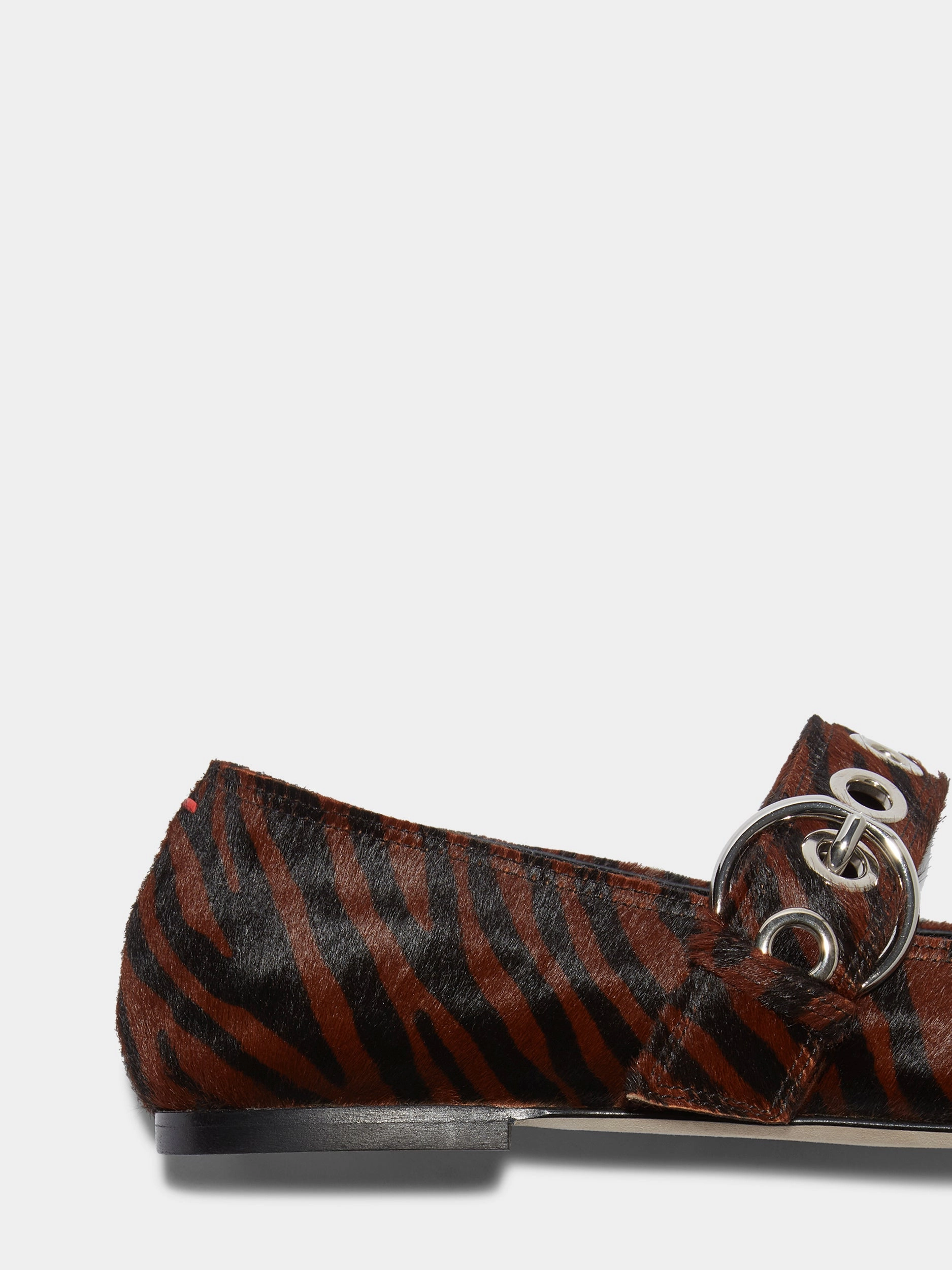 Uma Eyelet Ponyhair Mary-Janes Easy Slip