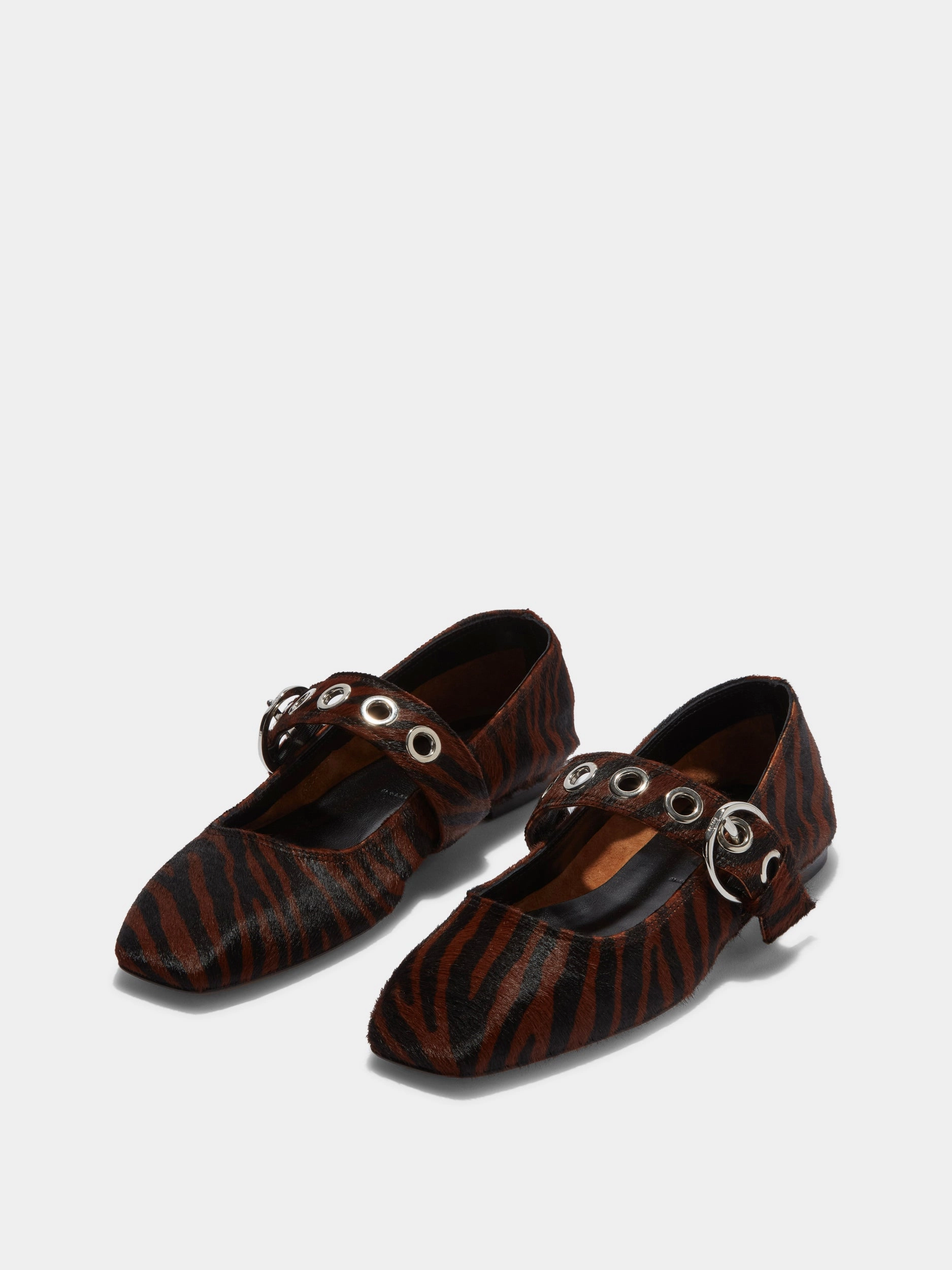 Uma Eyelet Ponyhair Mary-Janes Easy Slip