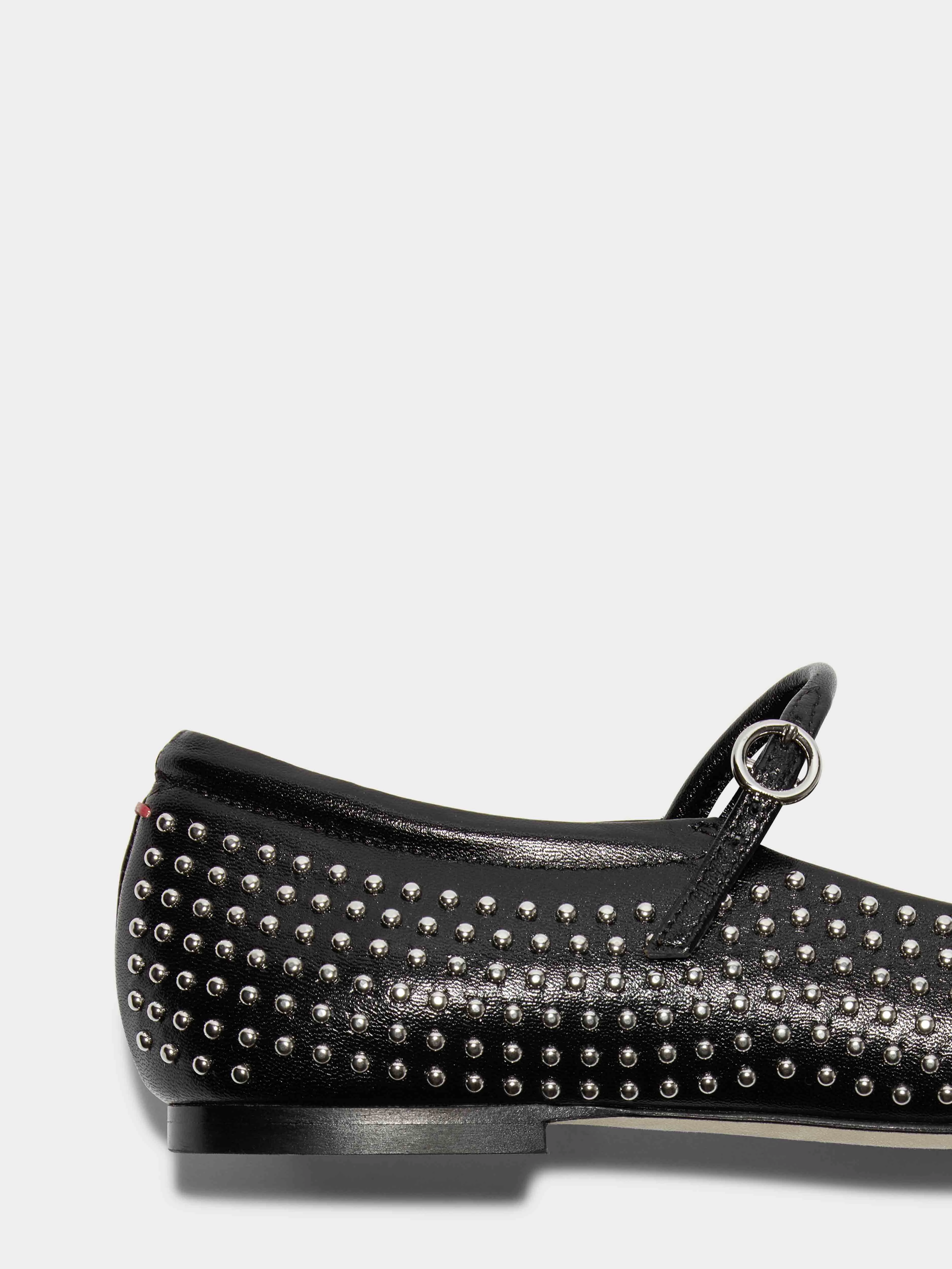 Uma Mini Stud Leather Mary-Jane Flats Durable Craftsmanship