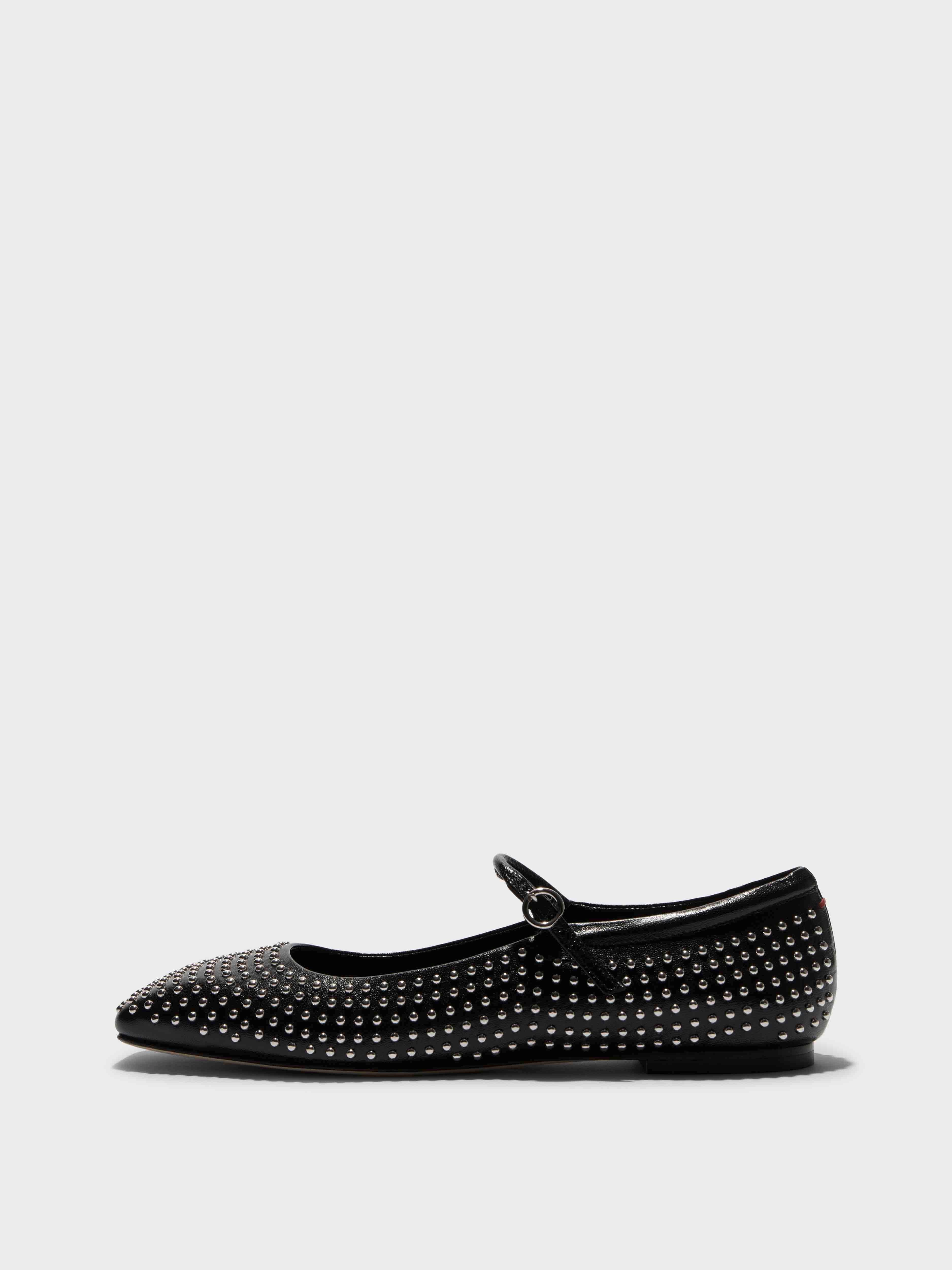 Uma Mini Stud Leather Mary-Jane Flats Slip-On Style Shoes Comfort Wear Shoes