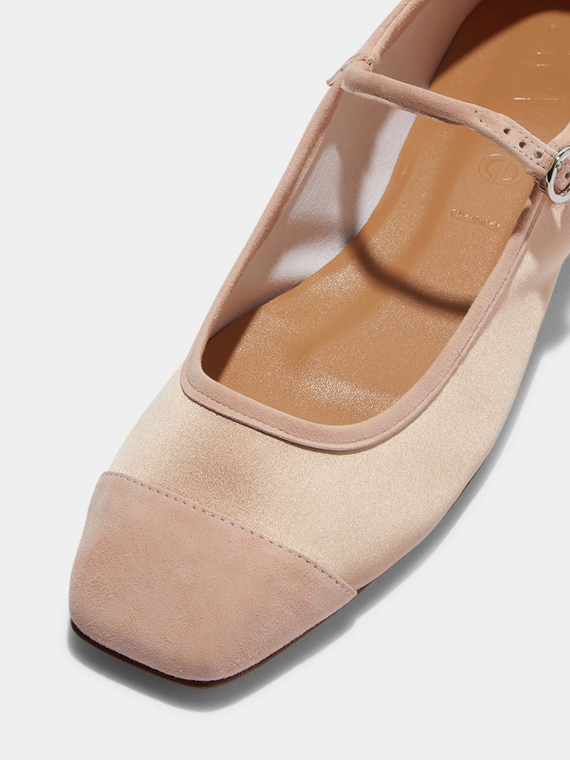 Uma Satin Toe-Cap Mary-Jane Flats Comfort Fit