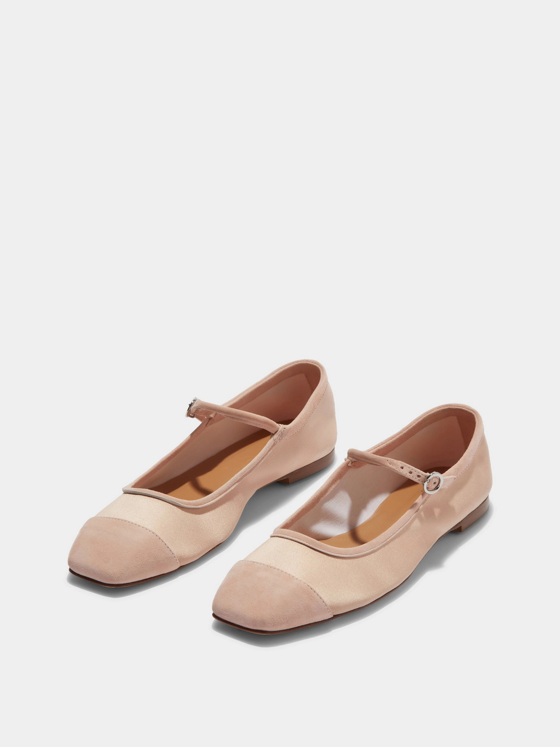 Uma Satin Toe-Cap Mary-Jane Flats Comfort Fit