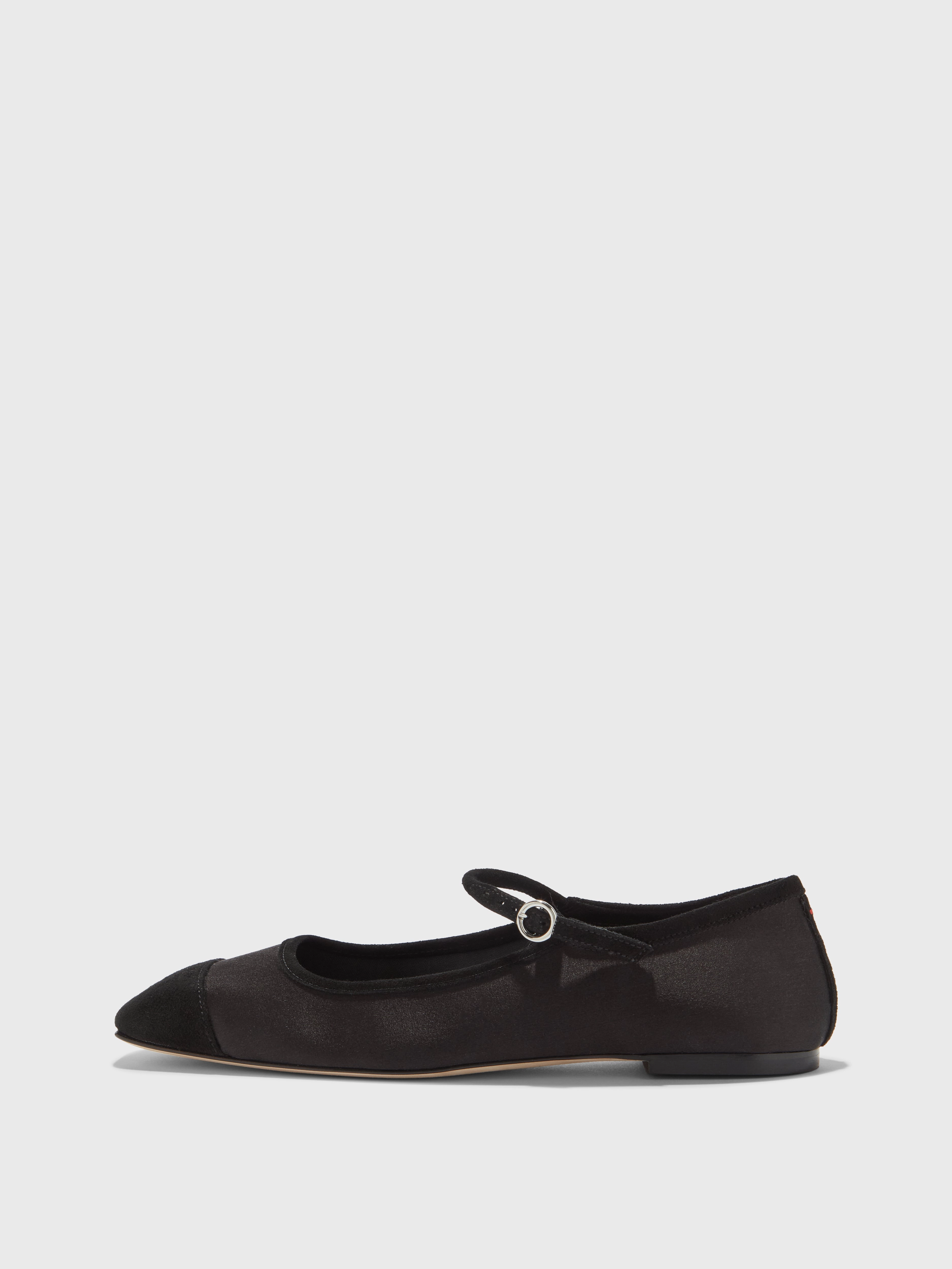 Uma Satin Toe-Cap Mary-Jane Flats All-Day Wear