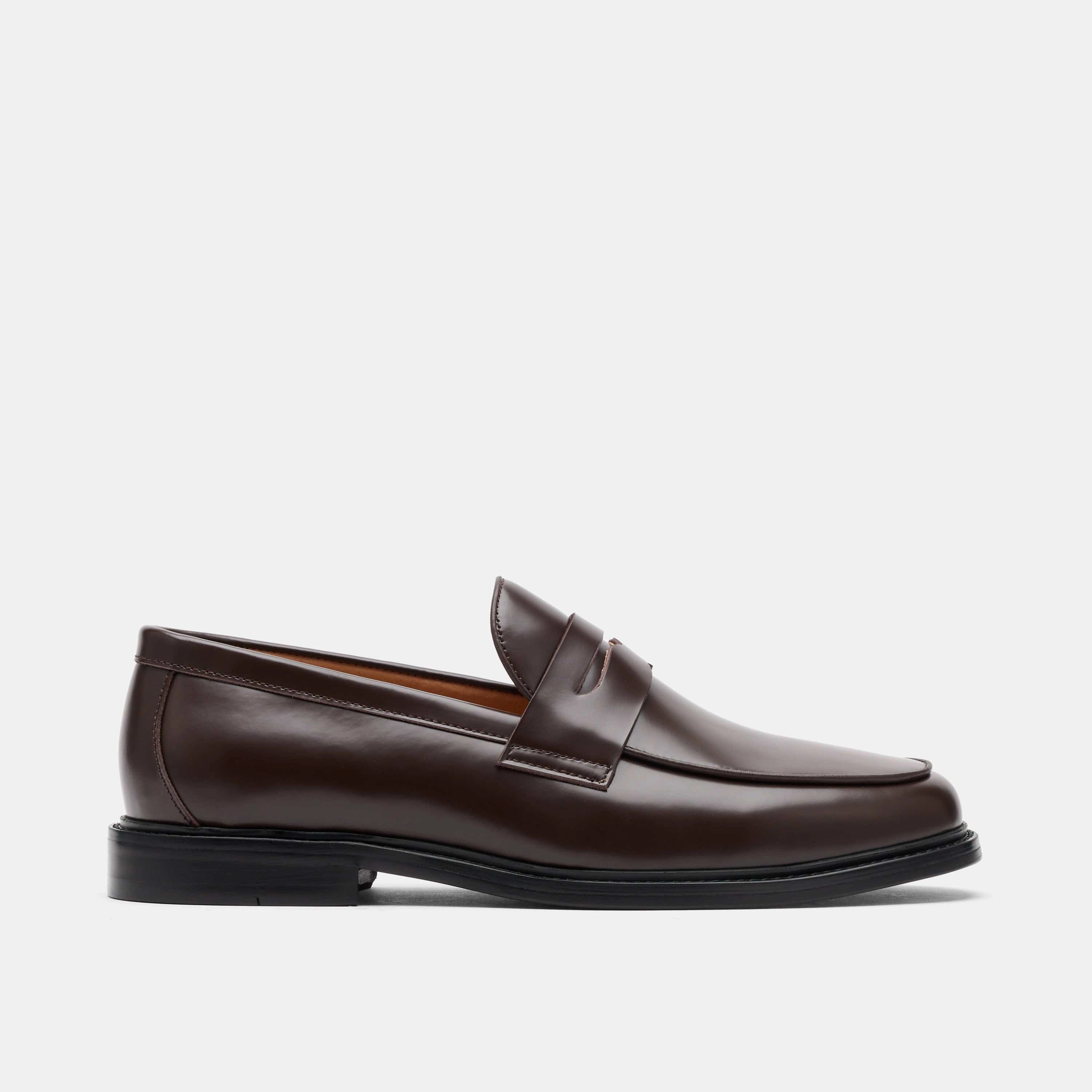 Soft Finish Plush comfort Calum Chocolate Brown Leather Penny Loafers