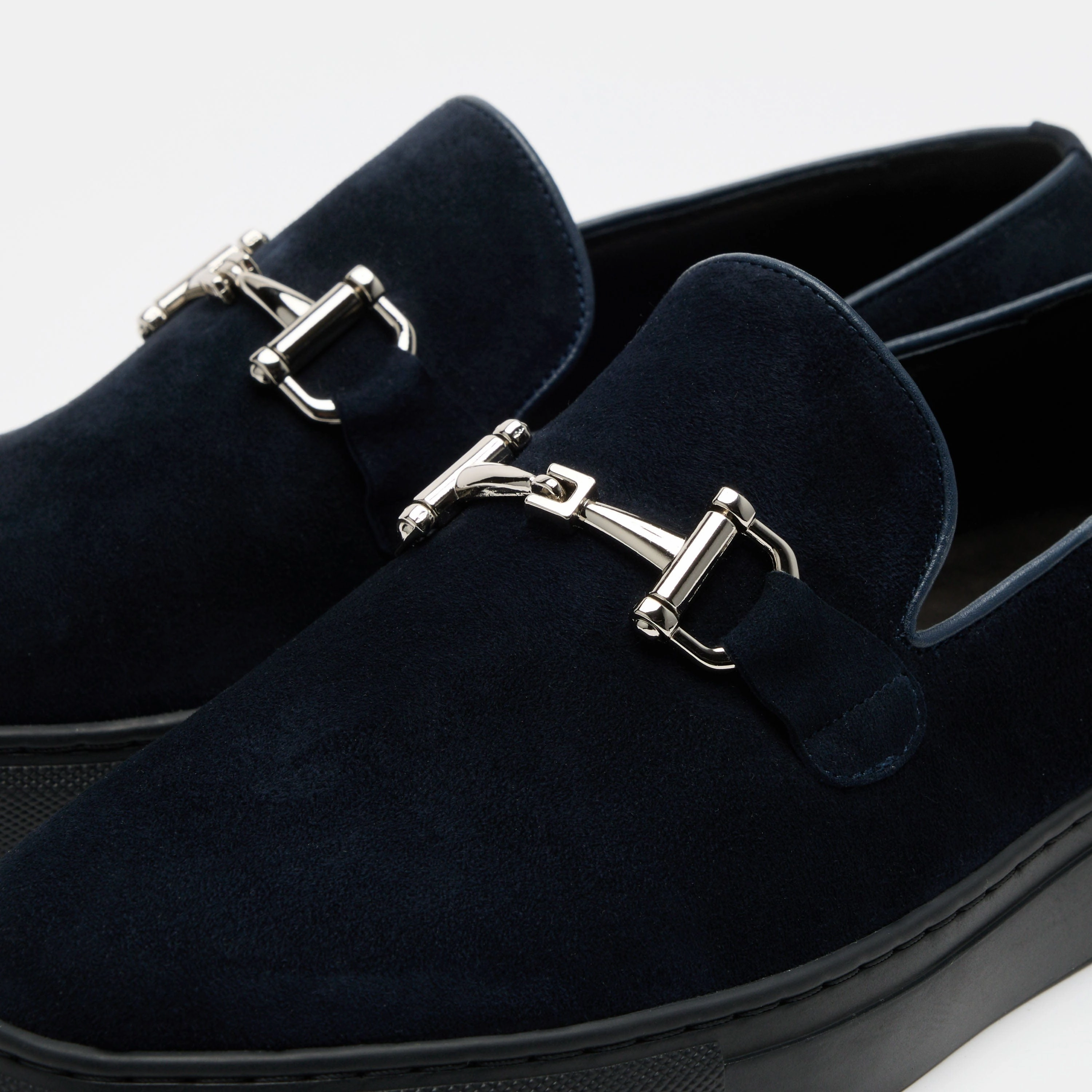 Unisex Comfort Boardwalk Navy Suede Horse-Bit Sneakers