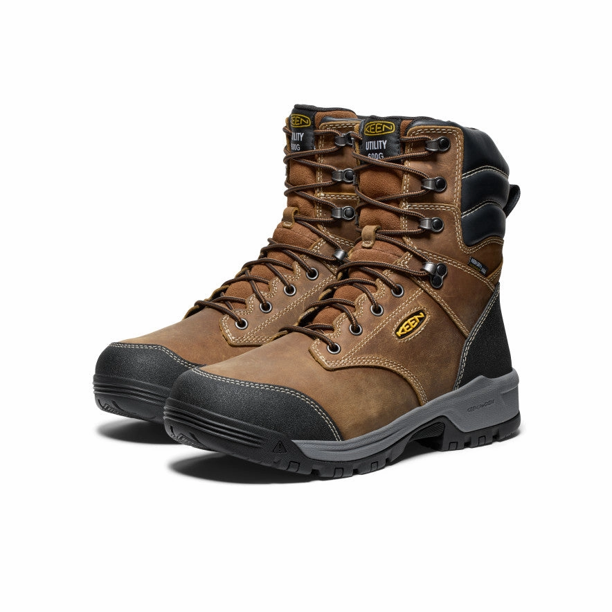 Urban Move Men's Evanston 8" Insulated Waterproof Boot (Soft Toe)  |  Bison/Black