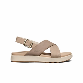 Women's Elle Luxe Cross Strap Sandal  |  Plaza Taupe/Brindle All-Purpose Footwear Flat Sole