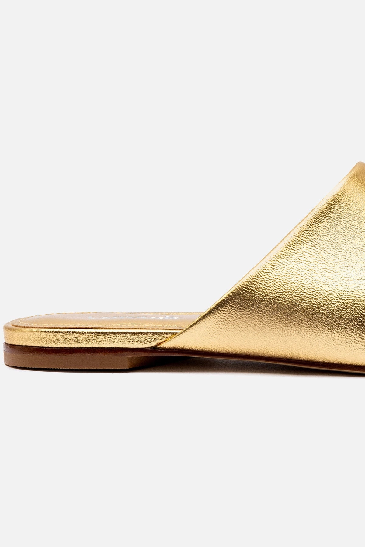 Venice Flat Mule and Pouch Kit In Gold Metallic Leather Durable Walk