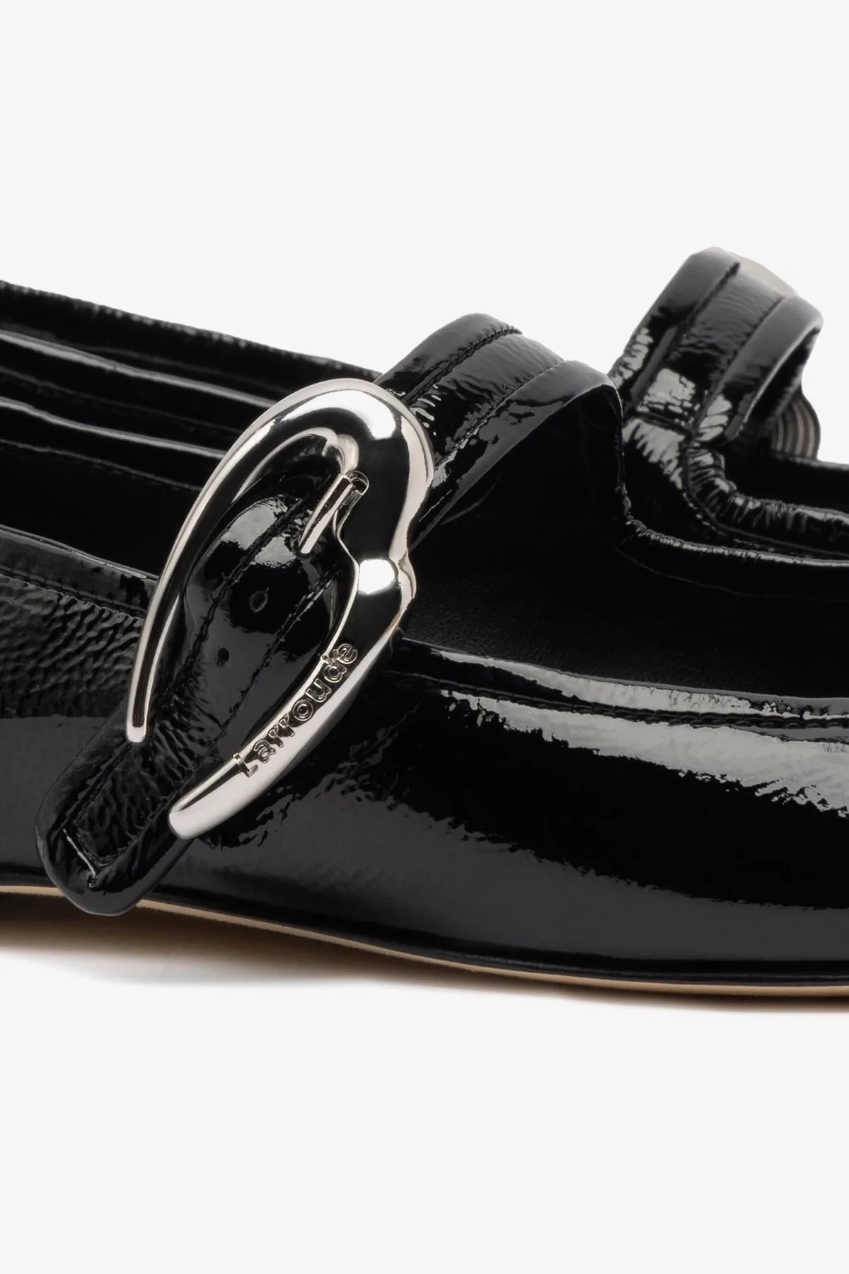 Verona Ballet Flat In Black Patent Leather Slip-On Style
