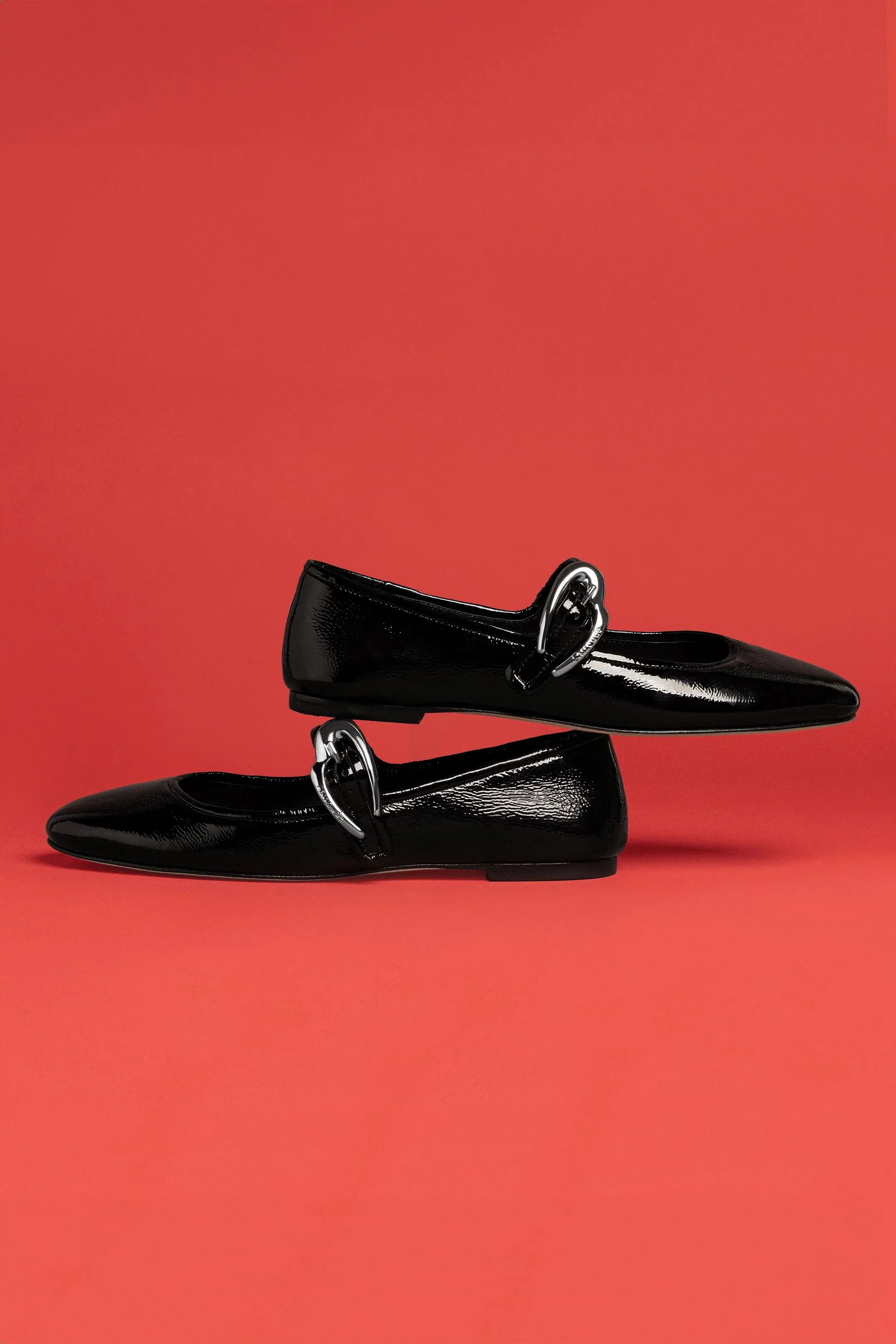 Verona Ballet Flat In Black Patent Leather Slip-On Style