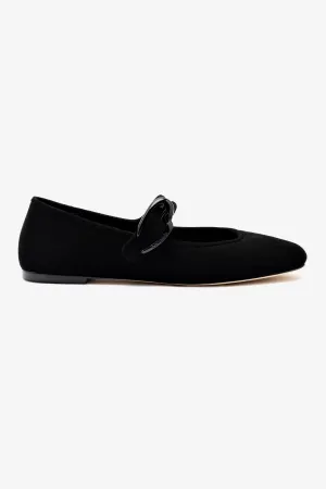 Verona Ballet Flat In Black Suede Easy Style Footwear
