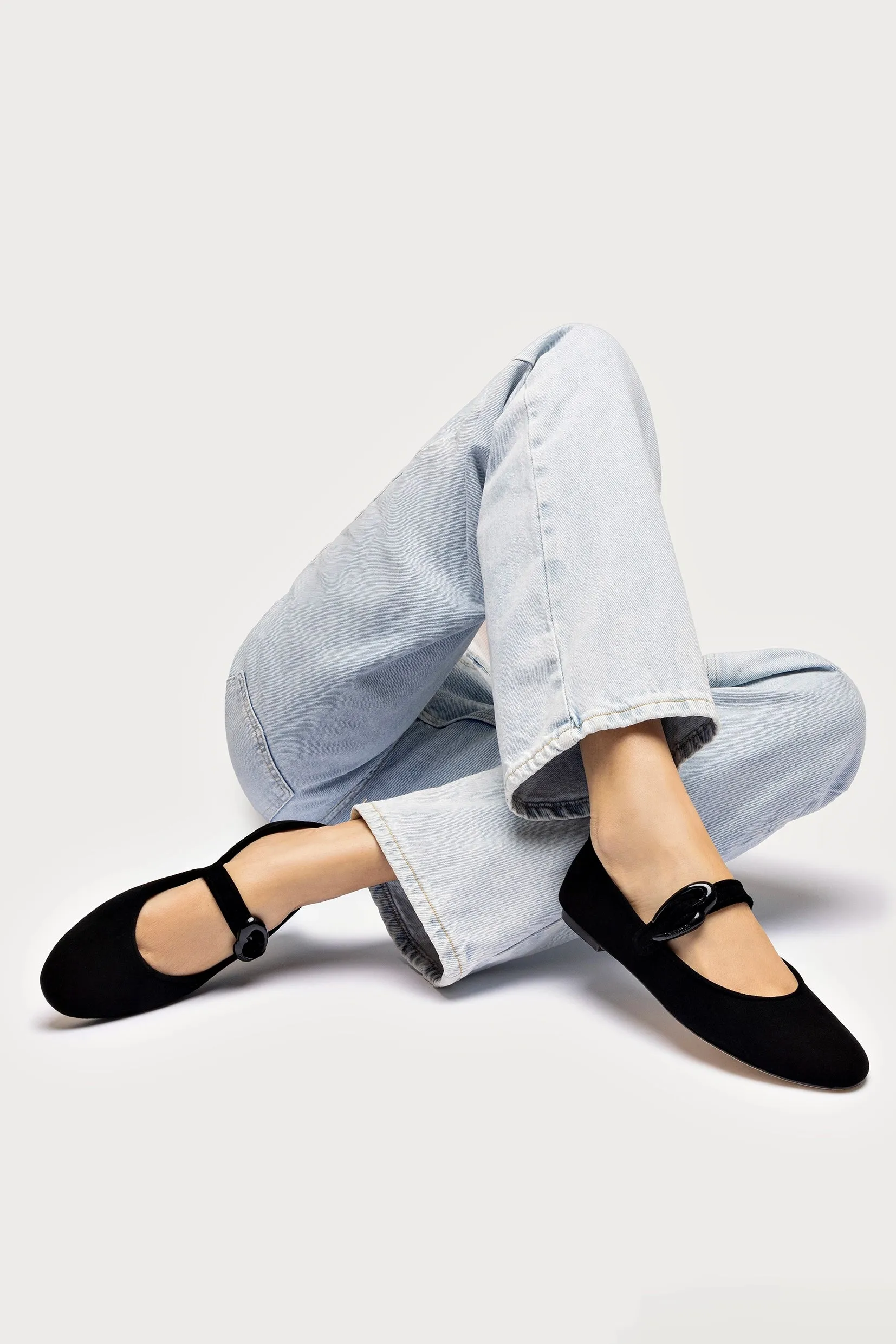 Verona Ballet Flat In Black Suede Slip-On Convenience