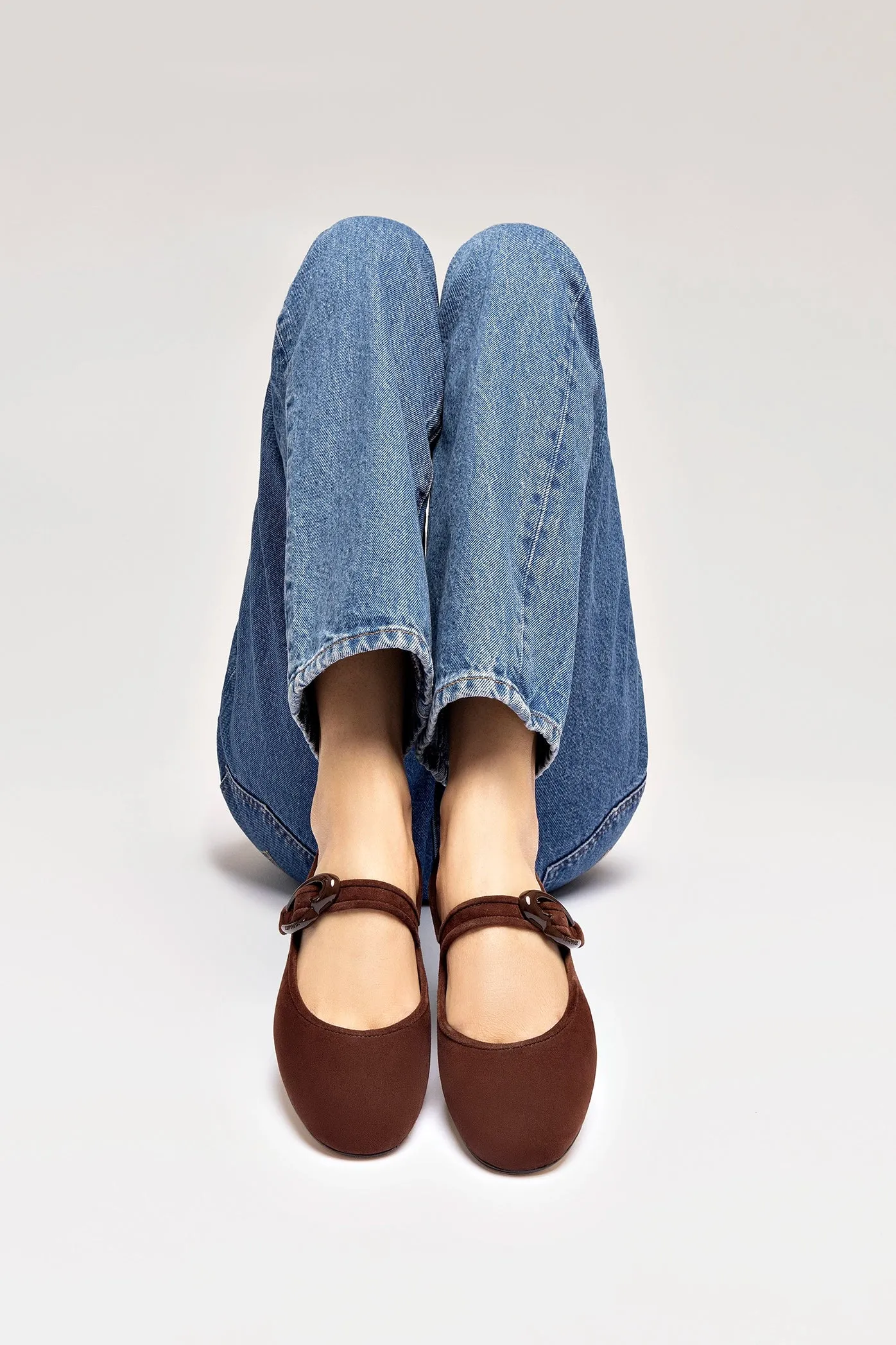 Verona Ballet Flat In Brown Suede High Comfort