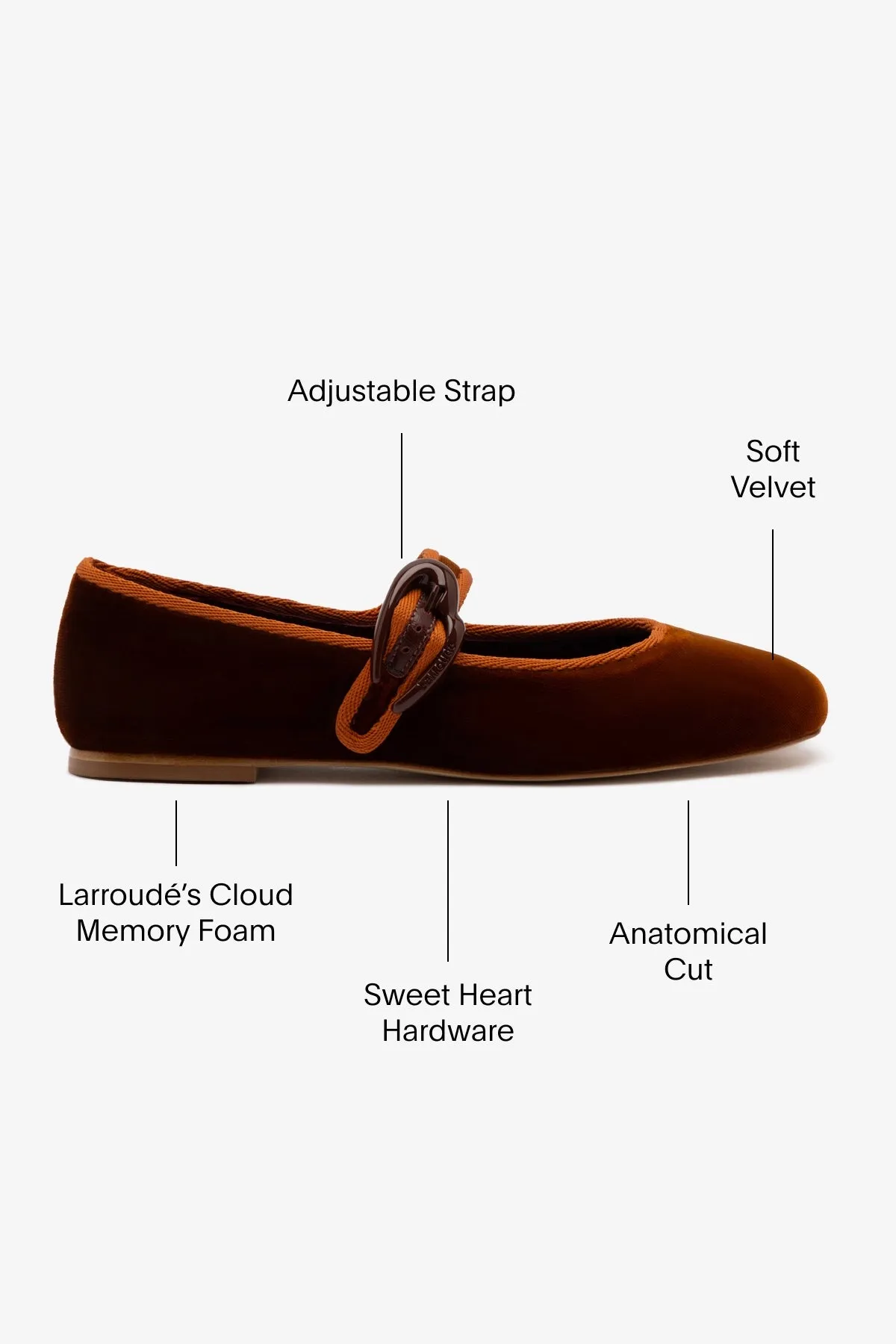 Verona Ballet Flat In Cuoio Velvet Casual Look