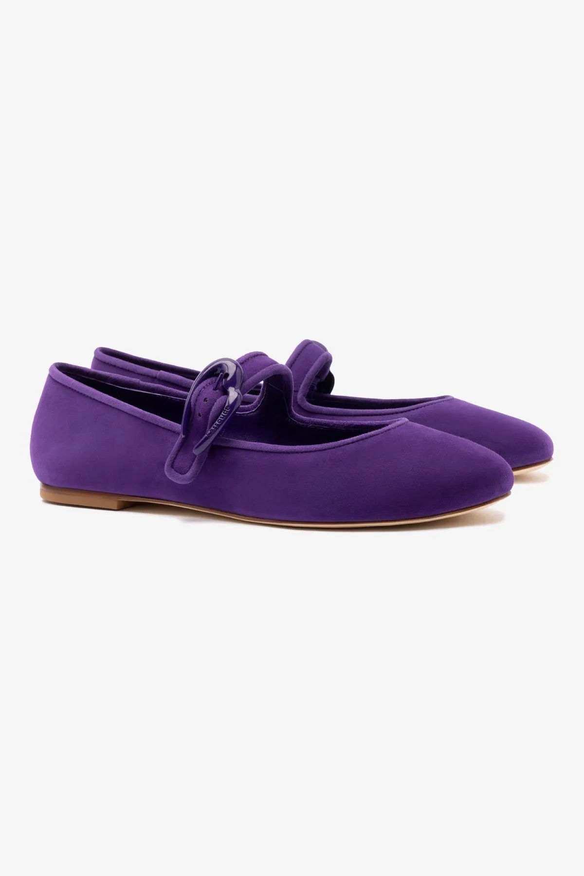 Verona Ballet Flat In Eggplant Suede Packable design