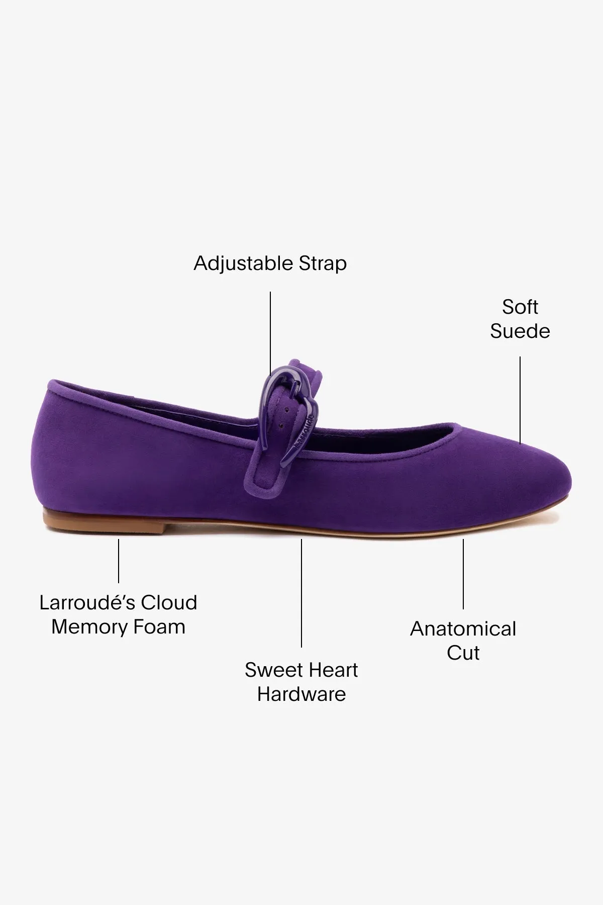 Verona Ballet Flat In Eggplant Suede Packable design